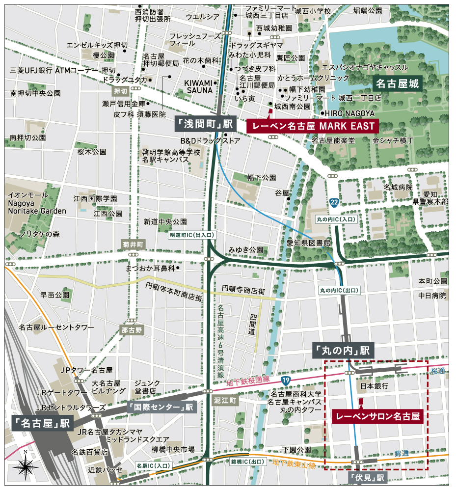 レーベン名古屋 MARK EAST：案内図