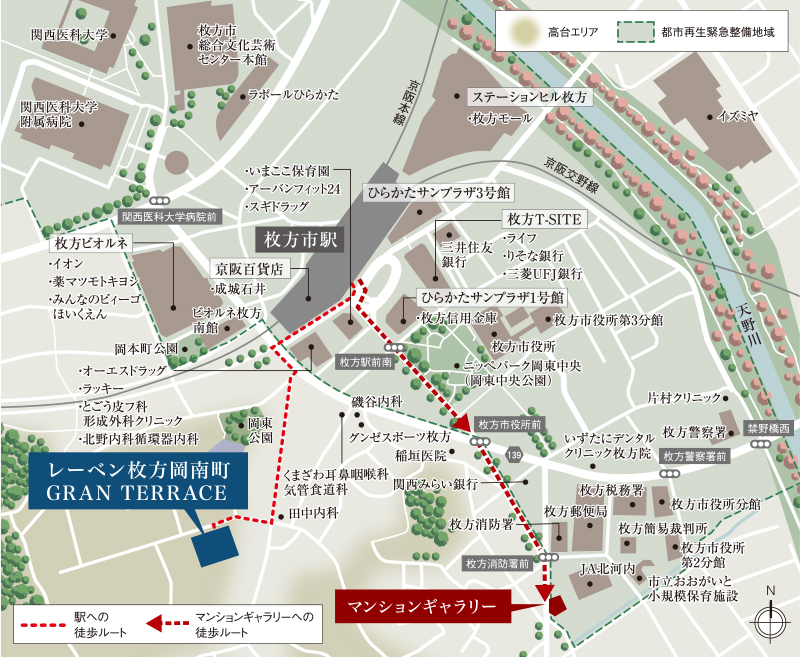 レーベン枚方岡南町 GRAN TERRACE：モデルルーム地図