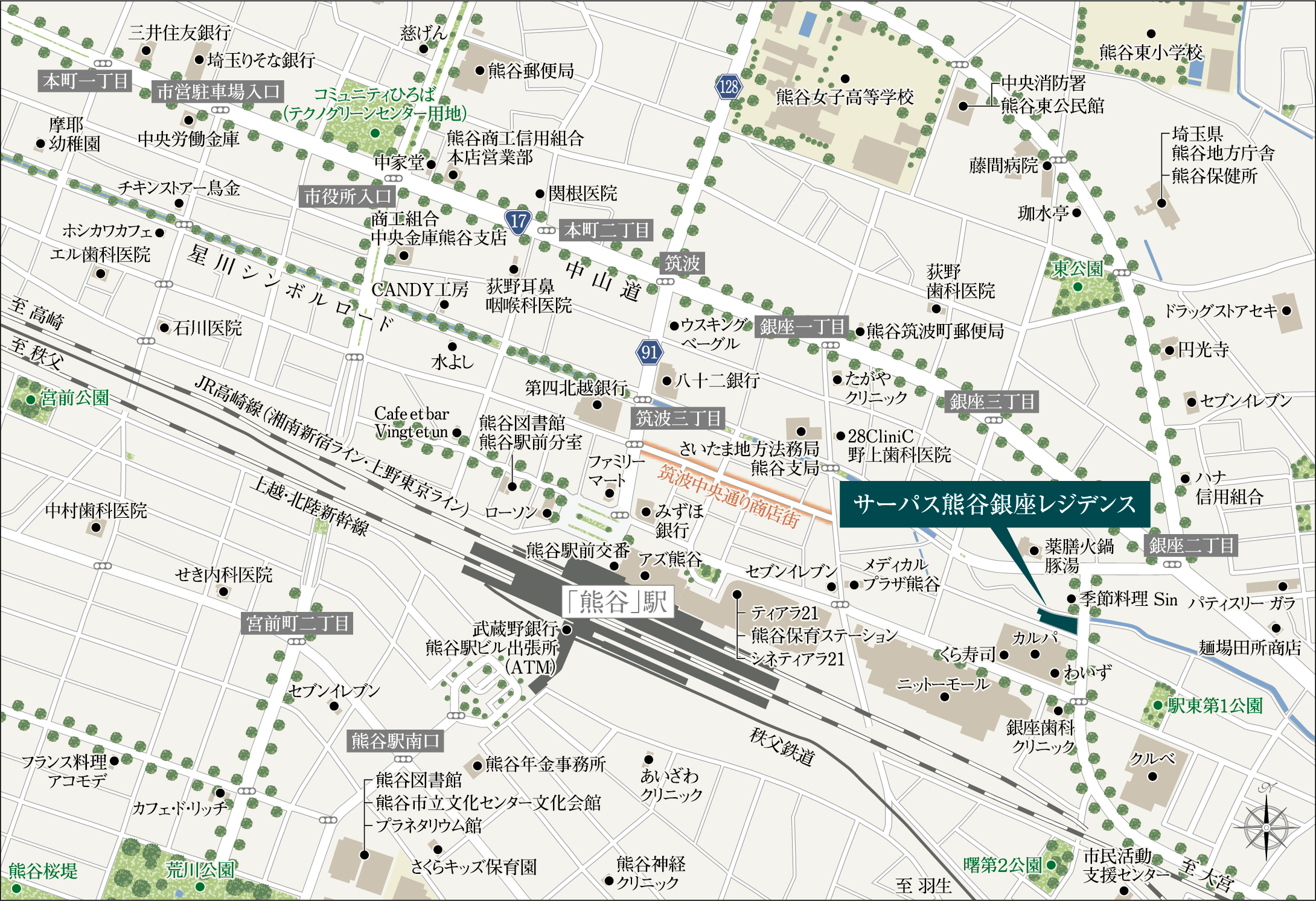 サーパス熊谷銀座レジデンス：案内図
