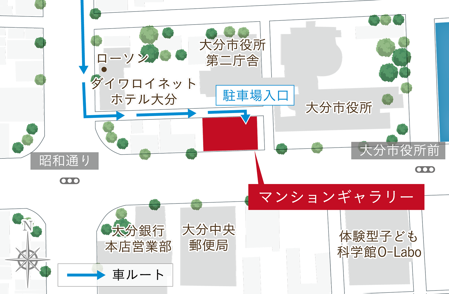 リビオタワー大分：モデルルーム地図
