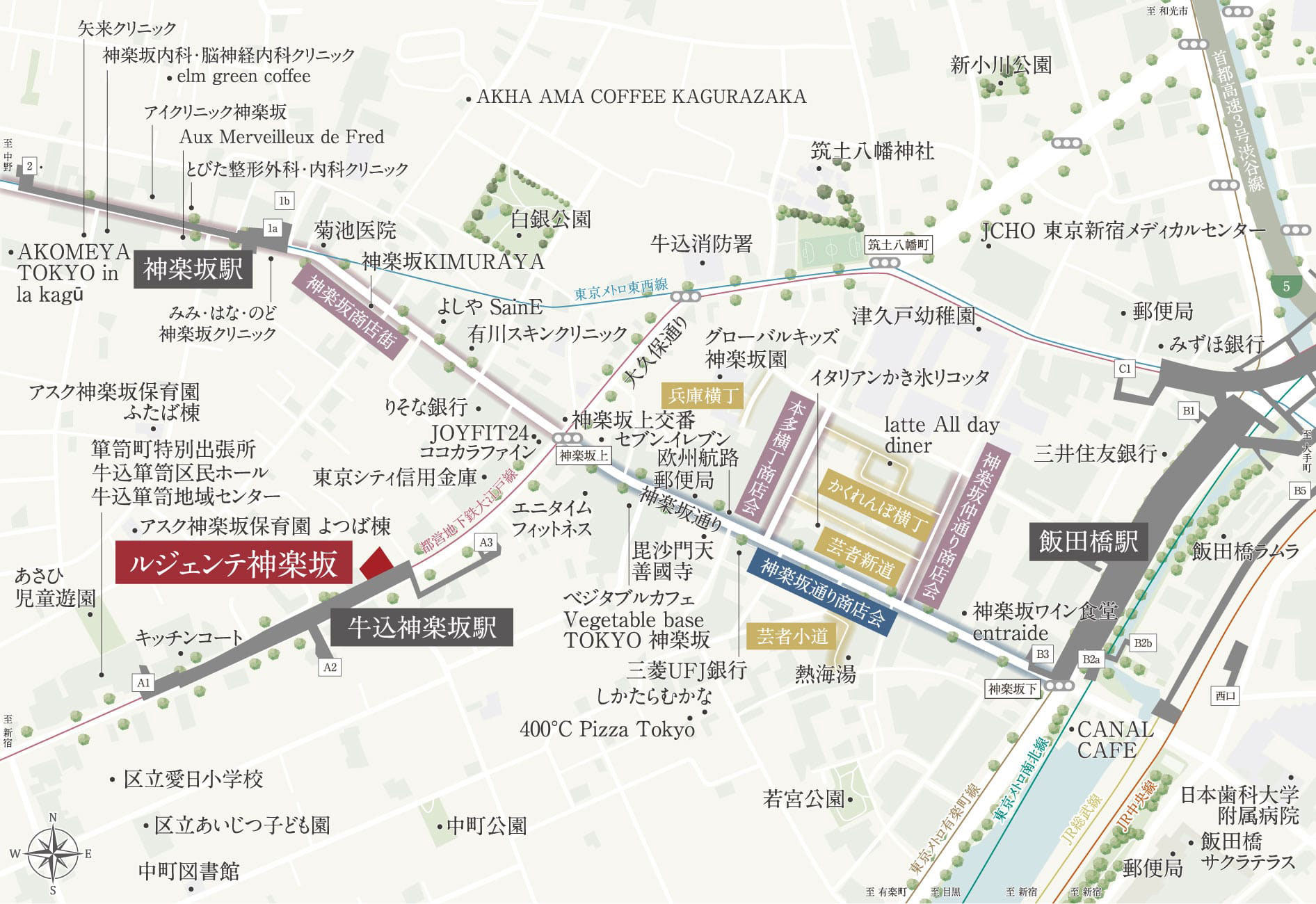 ルジェンテ神楽坂：案内図