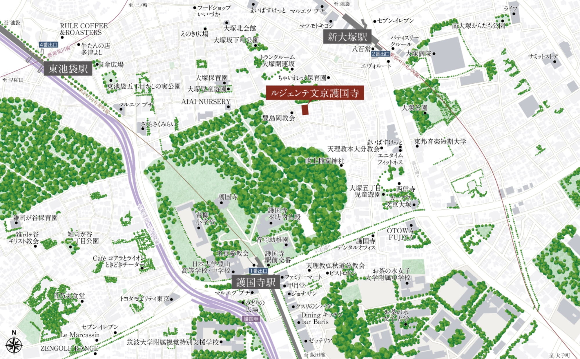 ルジェンテ文京護国寺：案内図