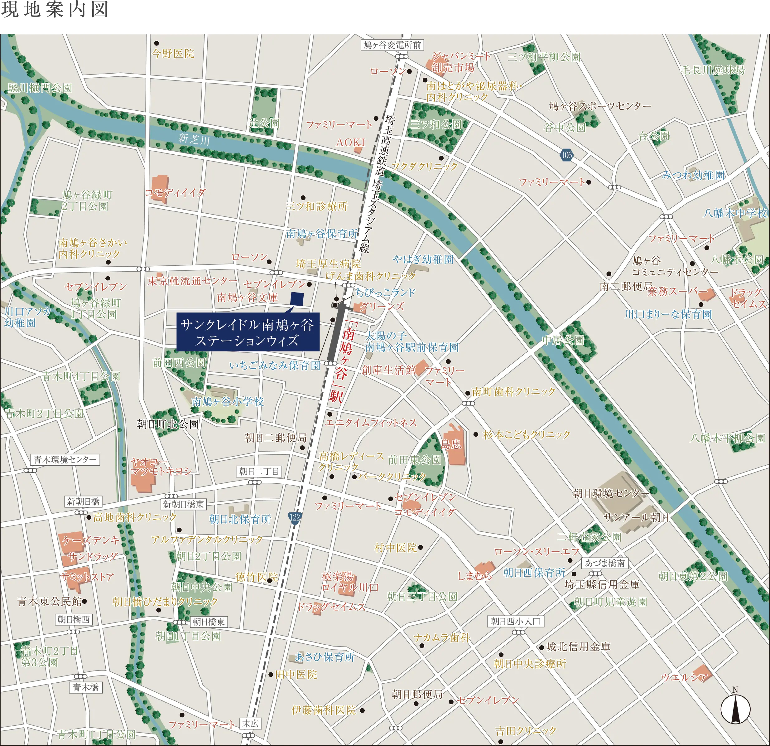 サンクレイドル南鳩ヶ谷ステーションウィズ：案内図