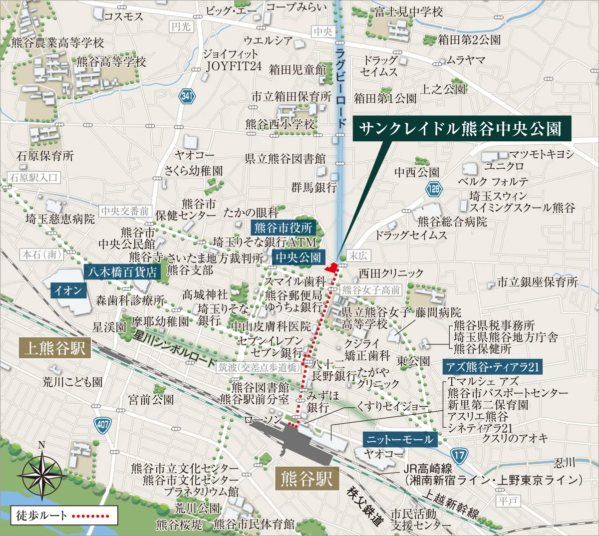 サンクレイドル熊谷中央公園：案内図