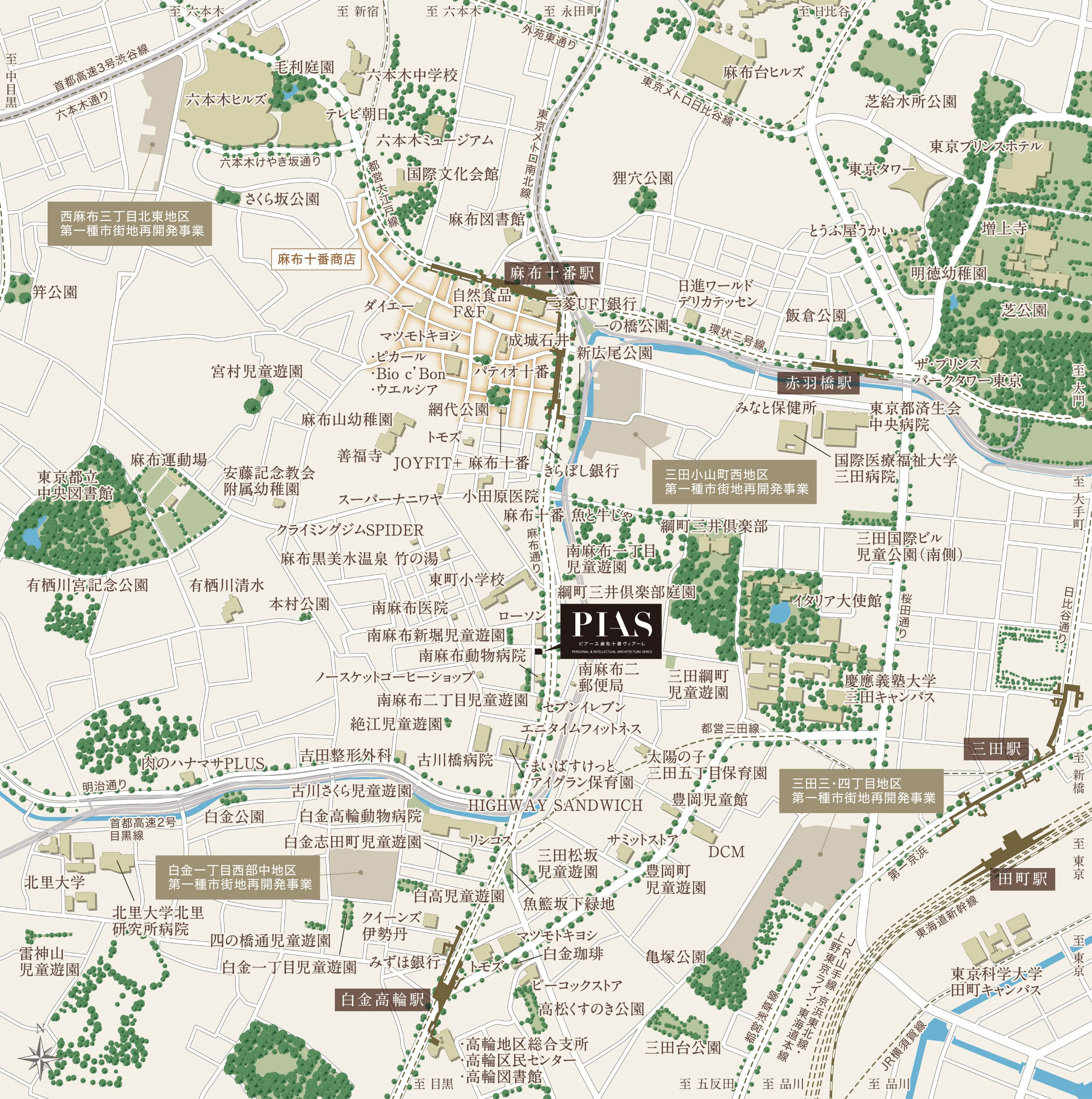 ピアース麻布十番ヴィアーレ：案内図