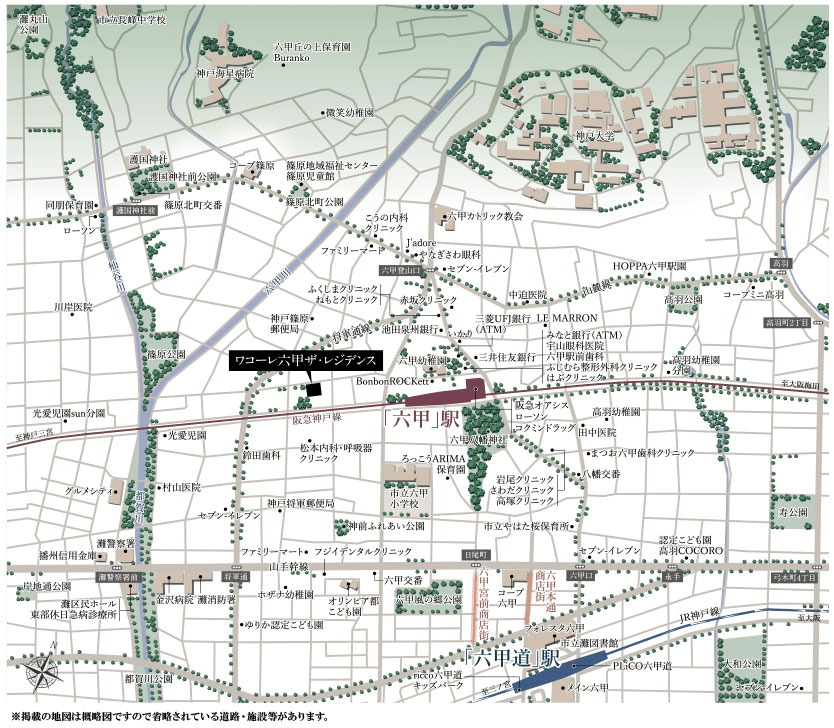 ワコーレ六甲ザ・レジデンス：案内図