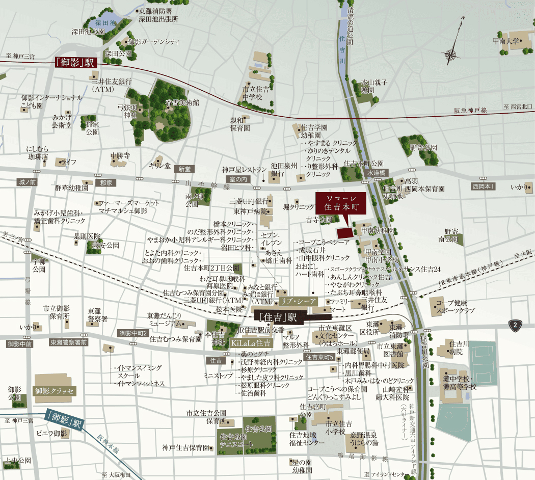 ワコーレ住吉本町：案内図