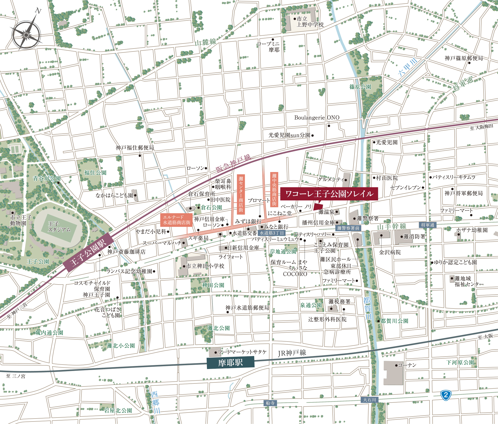 ワコーレ王子公園ソレイル：案内図