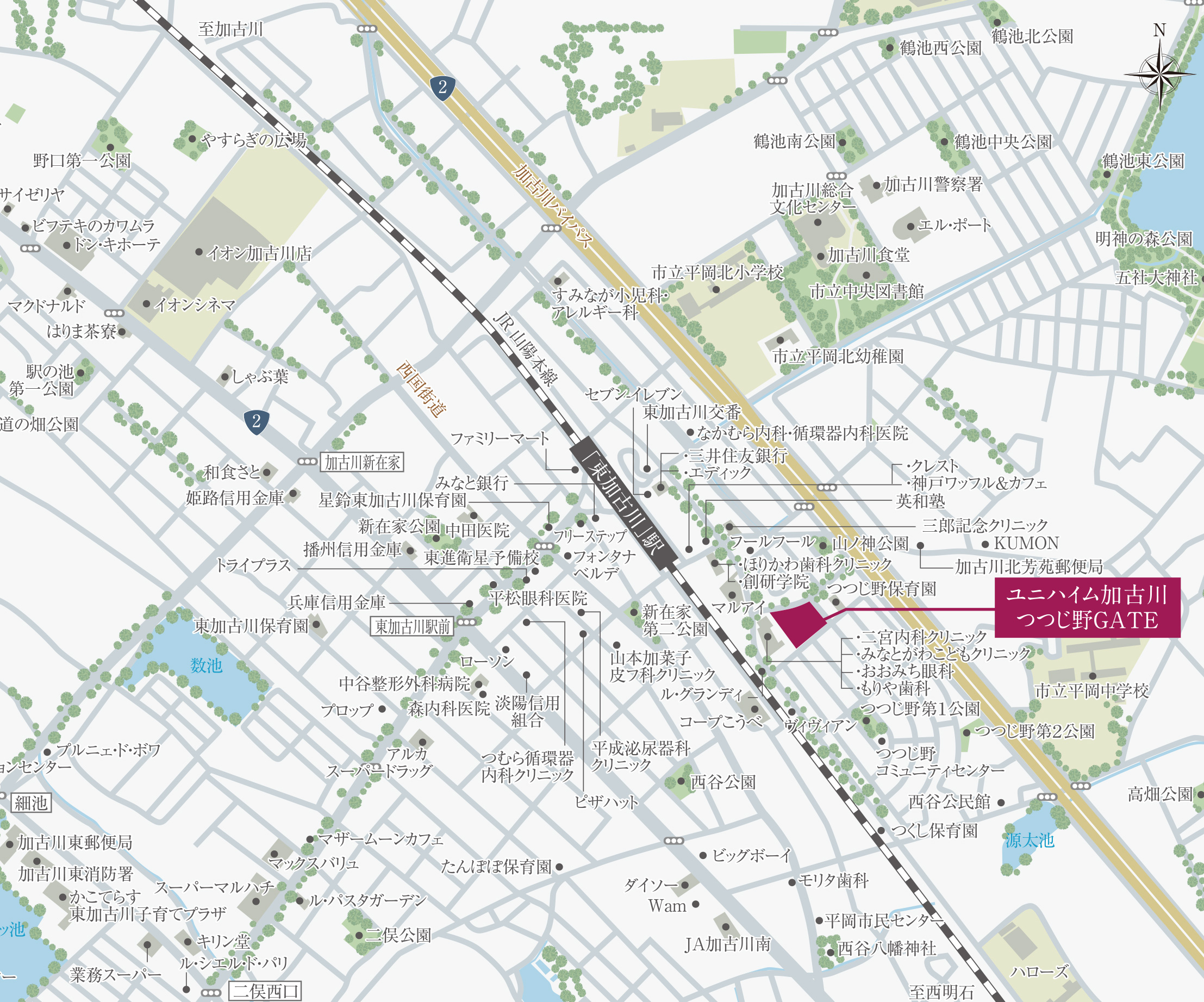ユニハイム加古川つつじ野GATE：案内図
