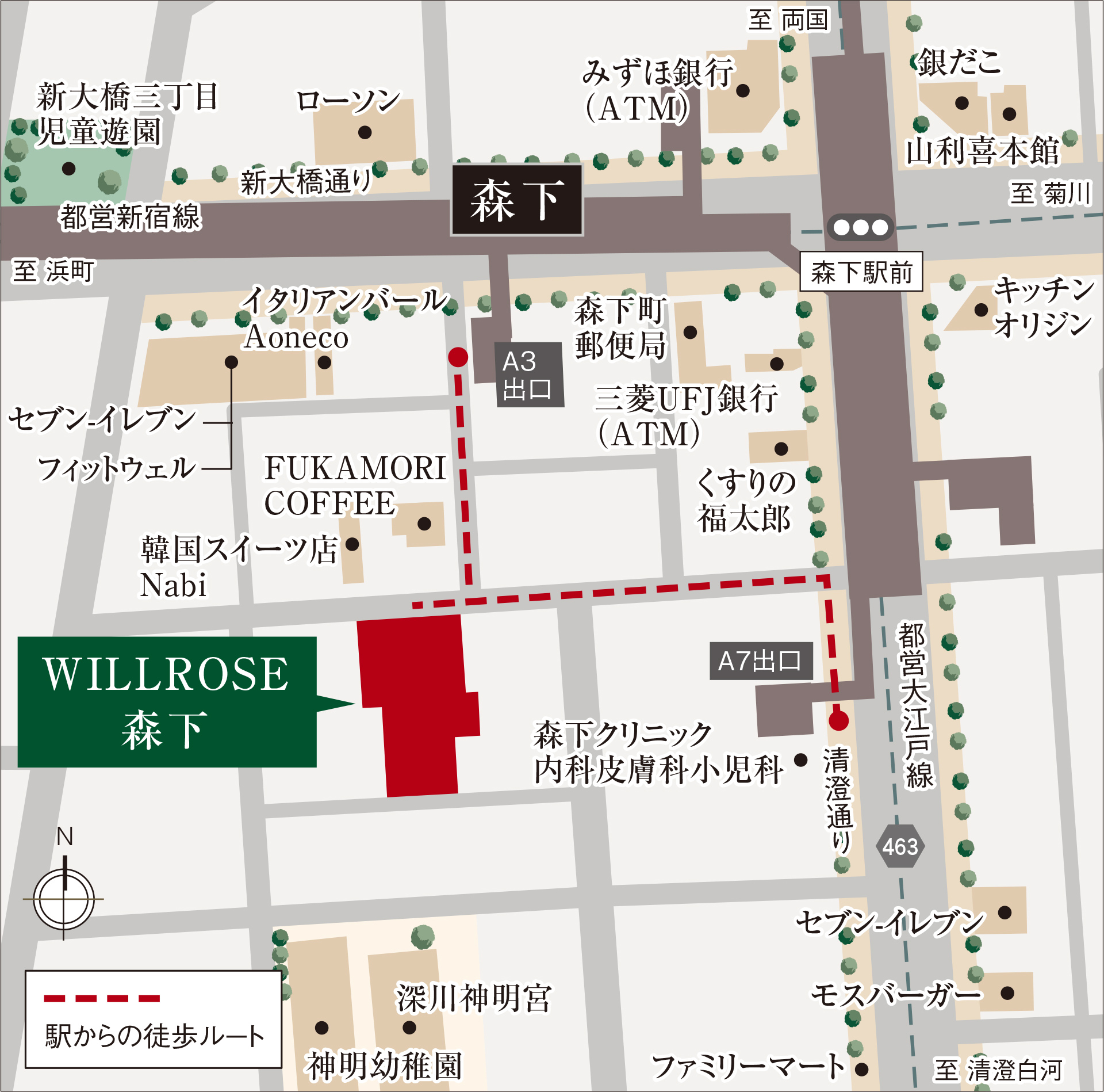 ウィルローズ森下：案内図