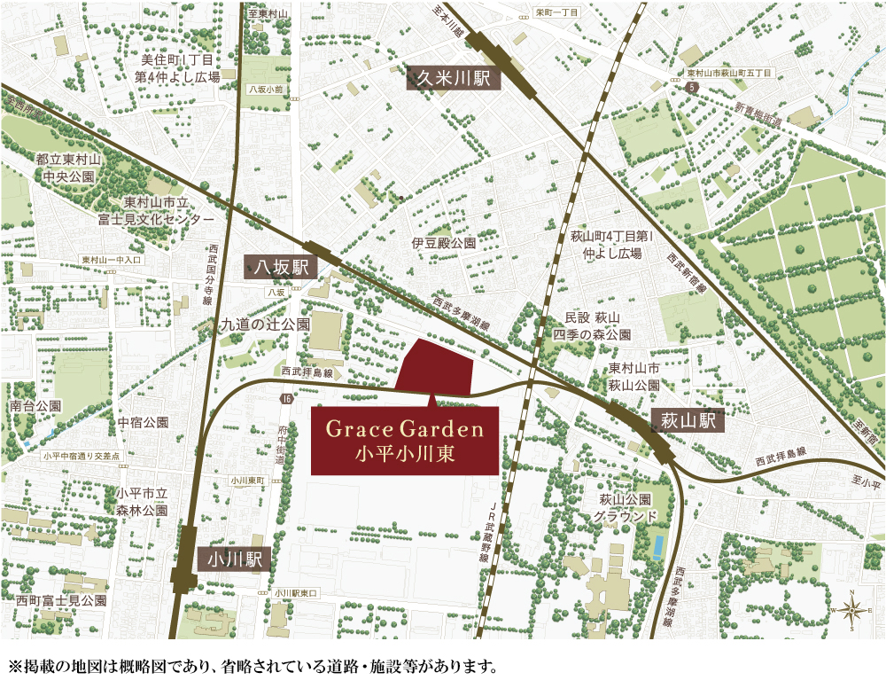 Grace Garden 小平小川東：案内図