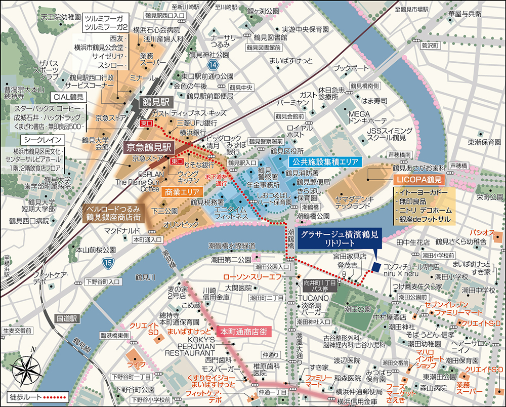 グラサージュ横濱鶴見リトリート：案内図