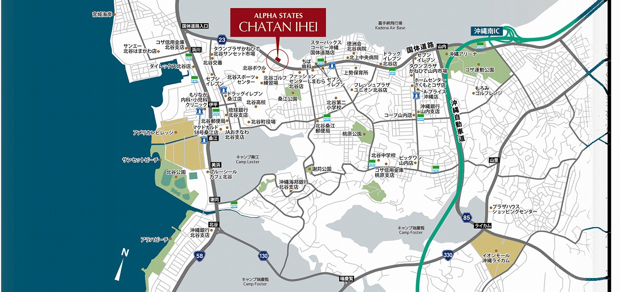 アルファステイツ北谷伊平：案内図