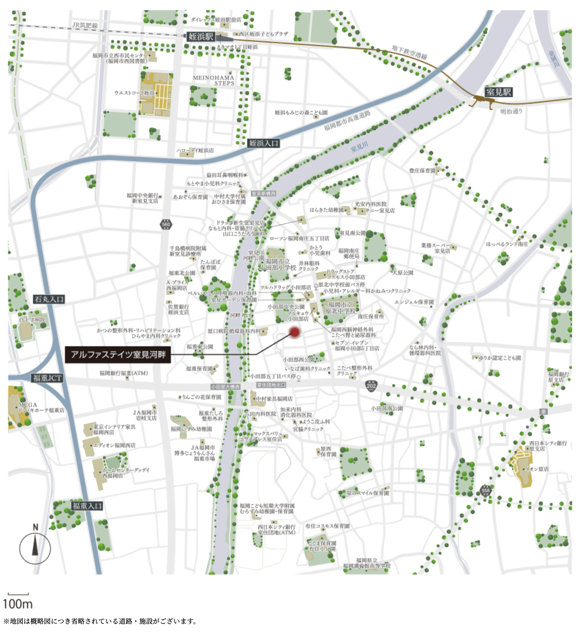 アルファステイツ室見河畔：案内図