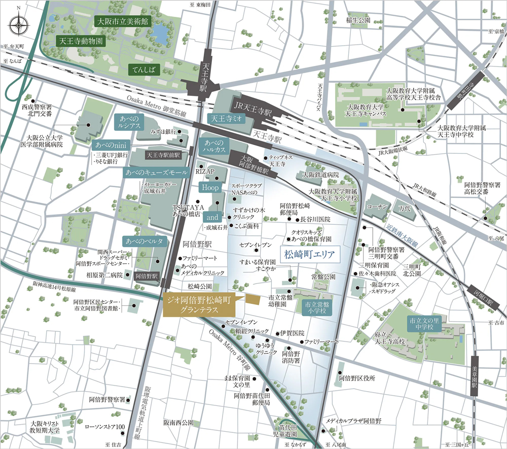 ジオ阿倍野松崎町グランテラス：案内図