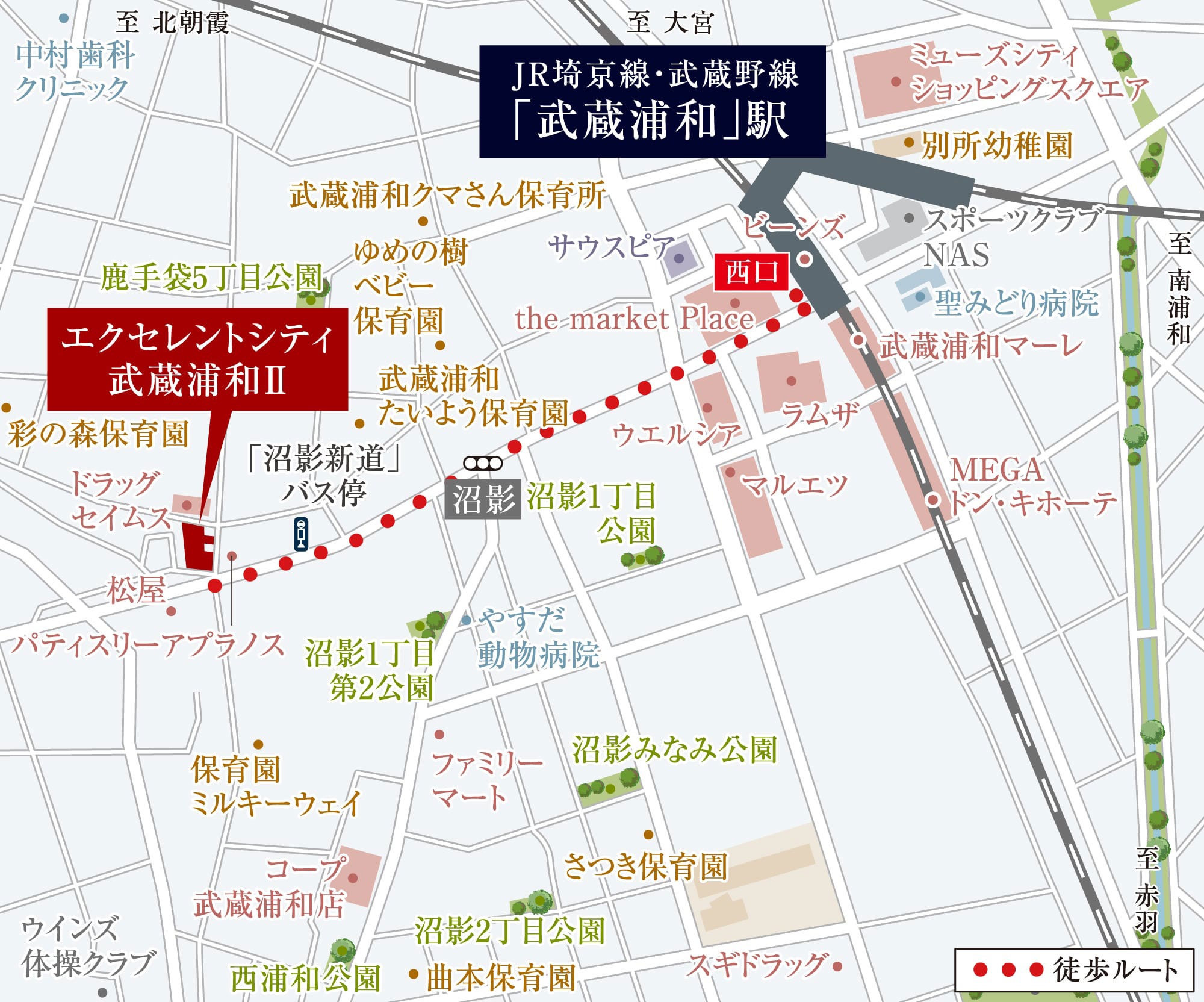 エクセレントシティ武蔵浦和II：案内図