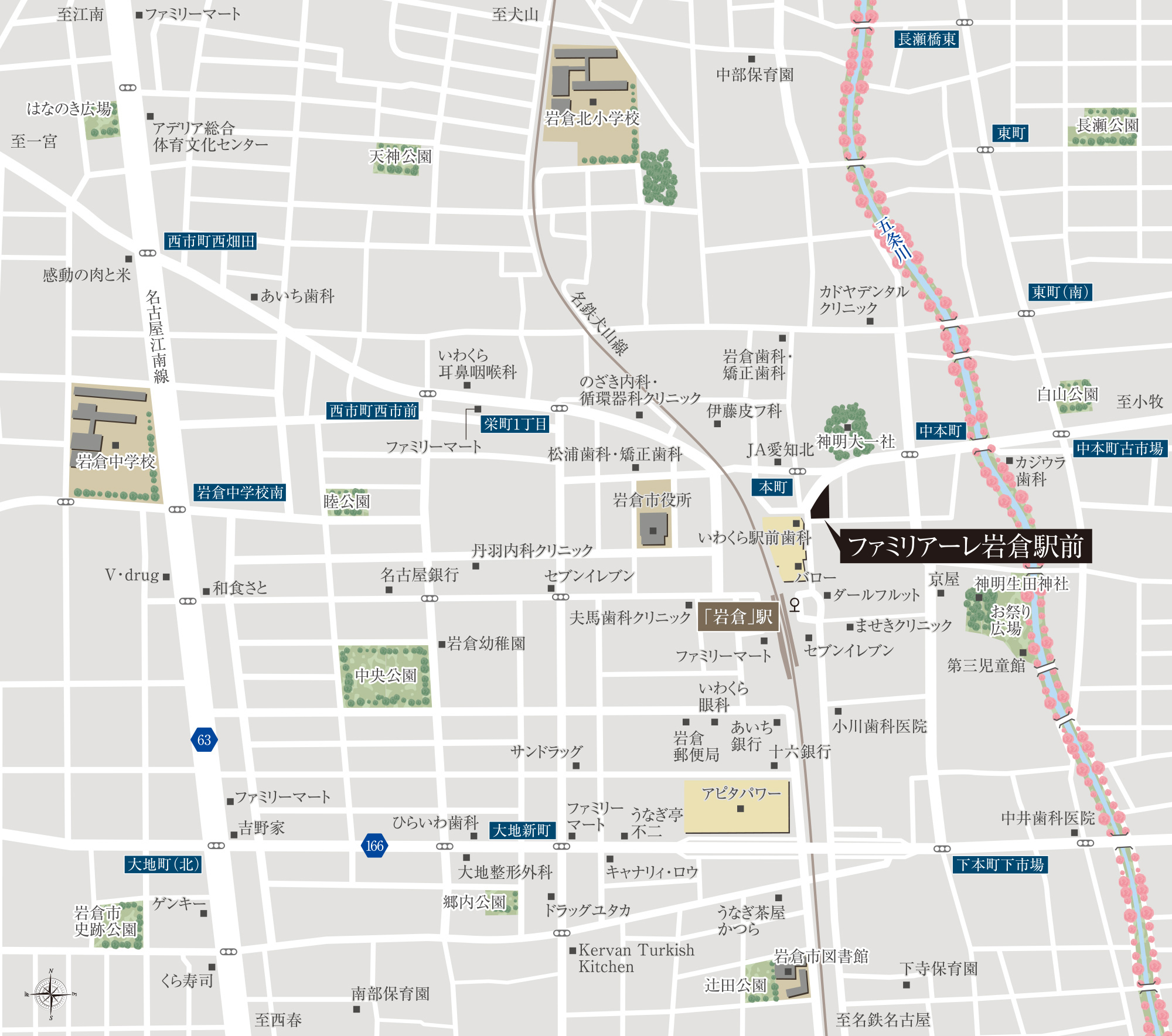 ファミリアーレ岩倉駅前：案内図