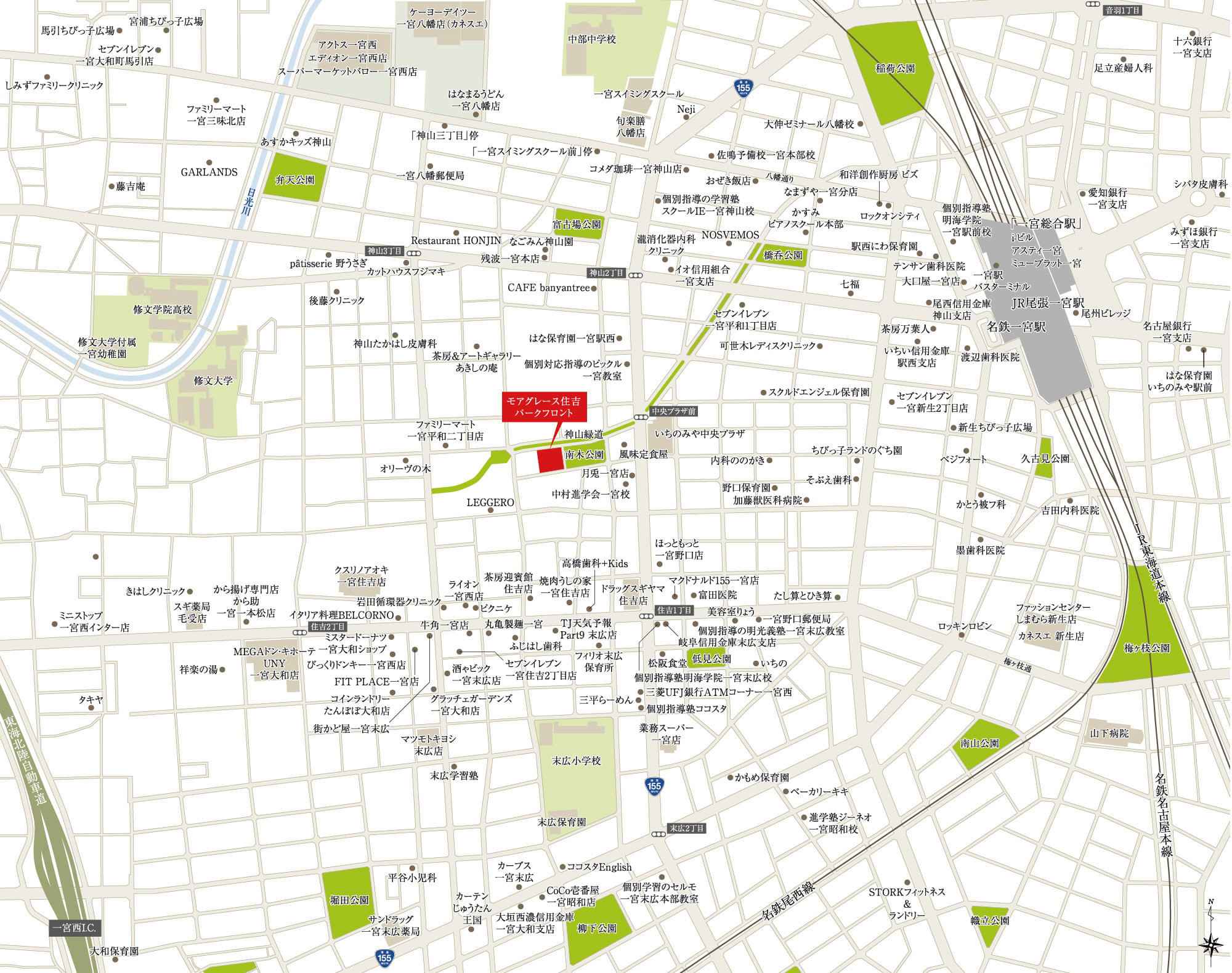 モアグレース住吉パークフロント：案内図