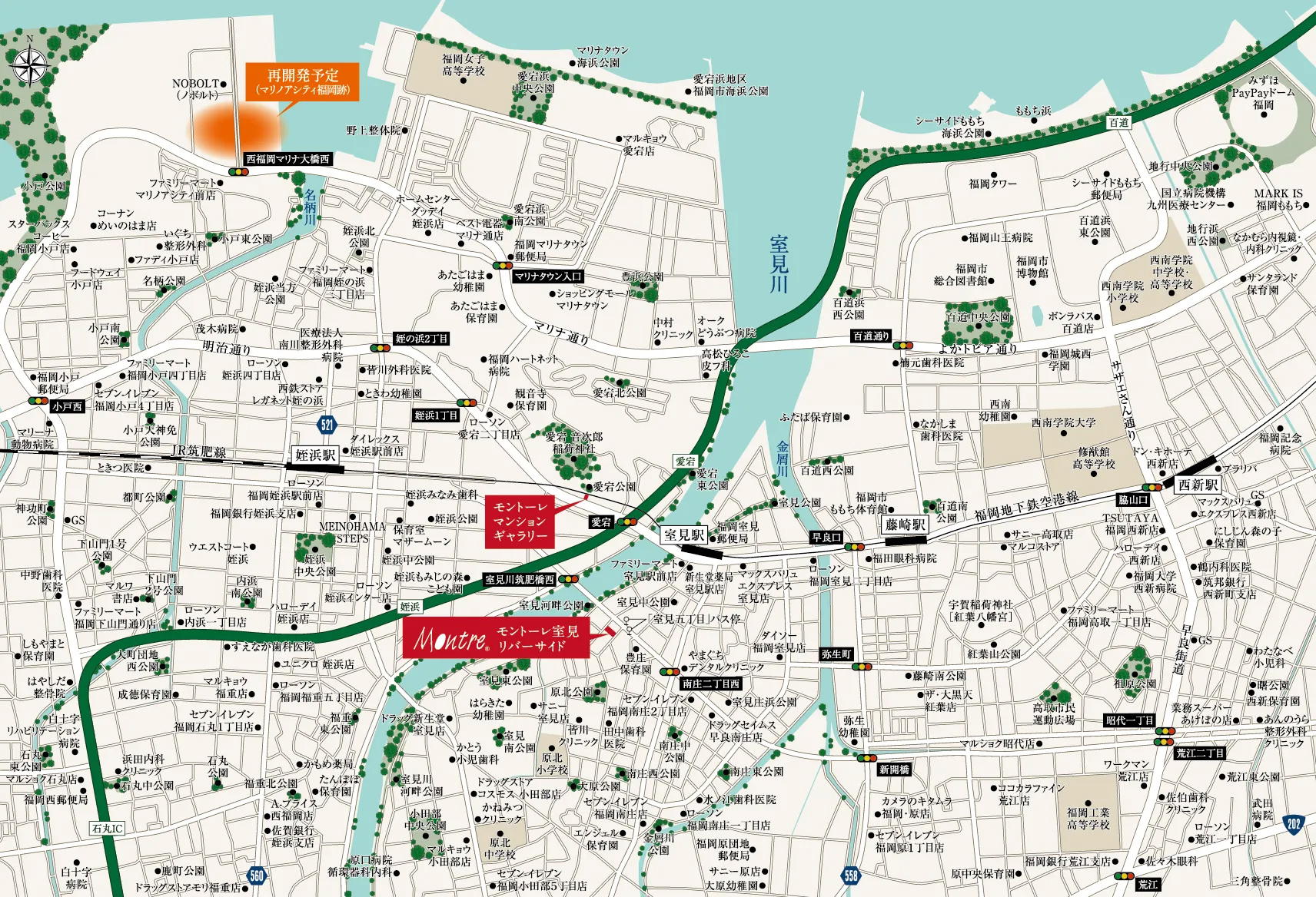 モントーレ室見リバーサイド：案内図