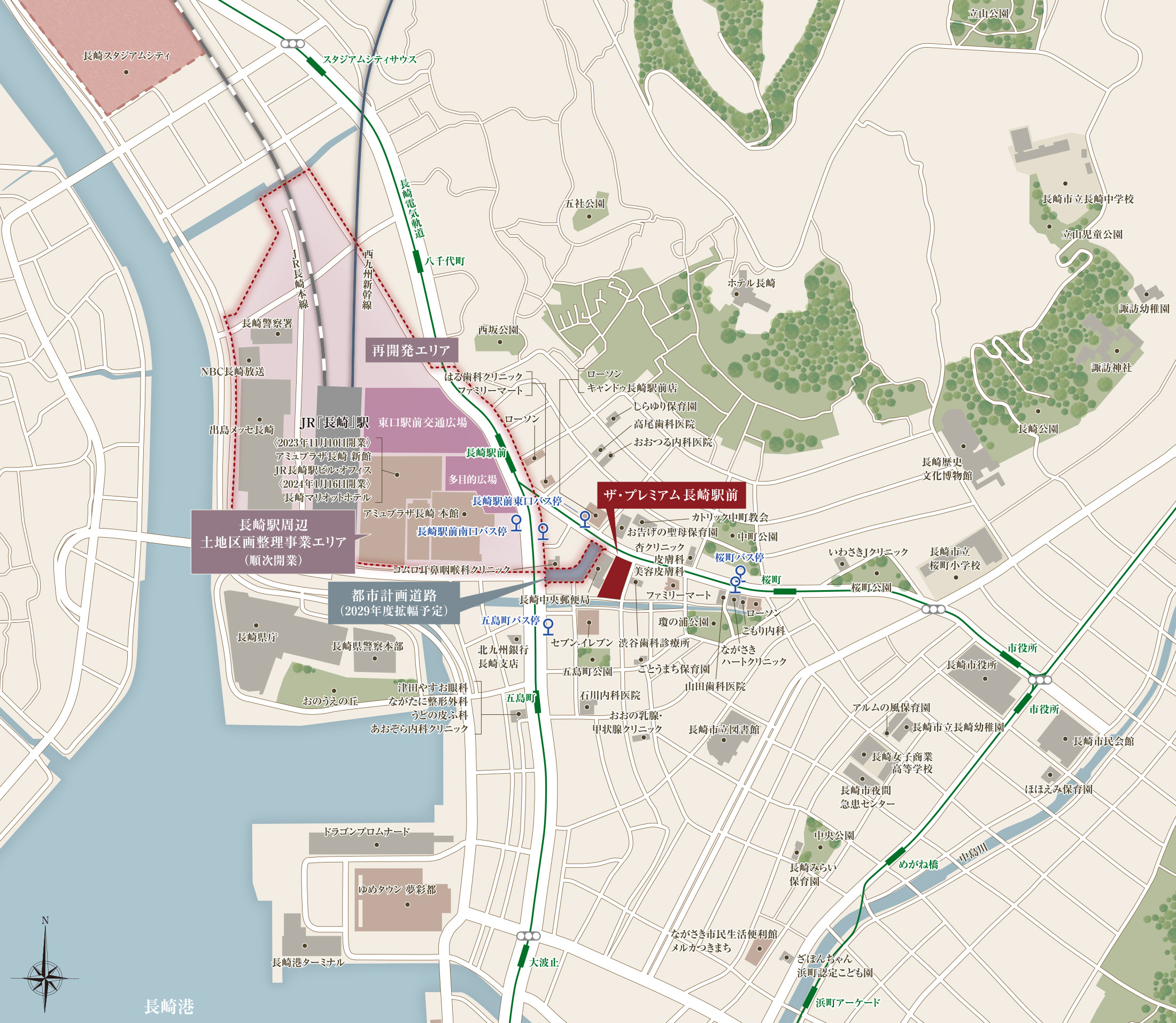 ザ・プレミアム長崎駅前：案内図