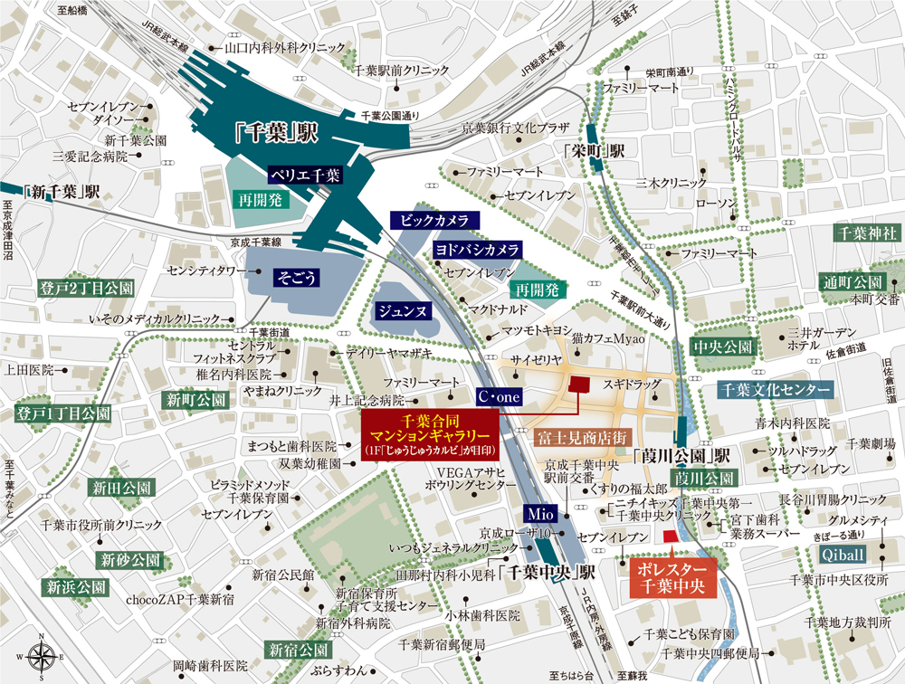 ポレスター千葉中央：モデルルーム地図