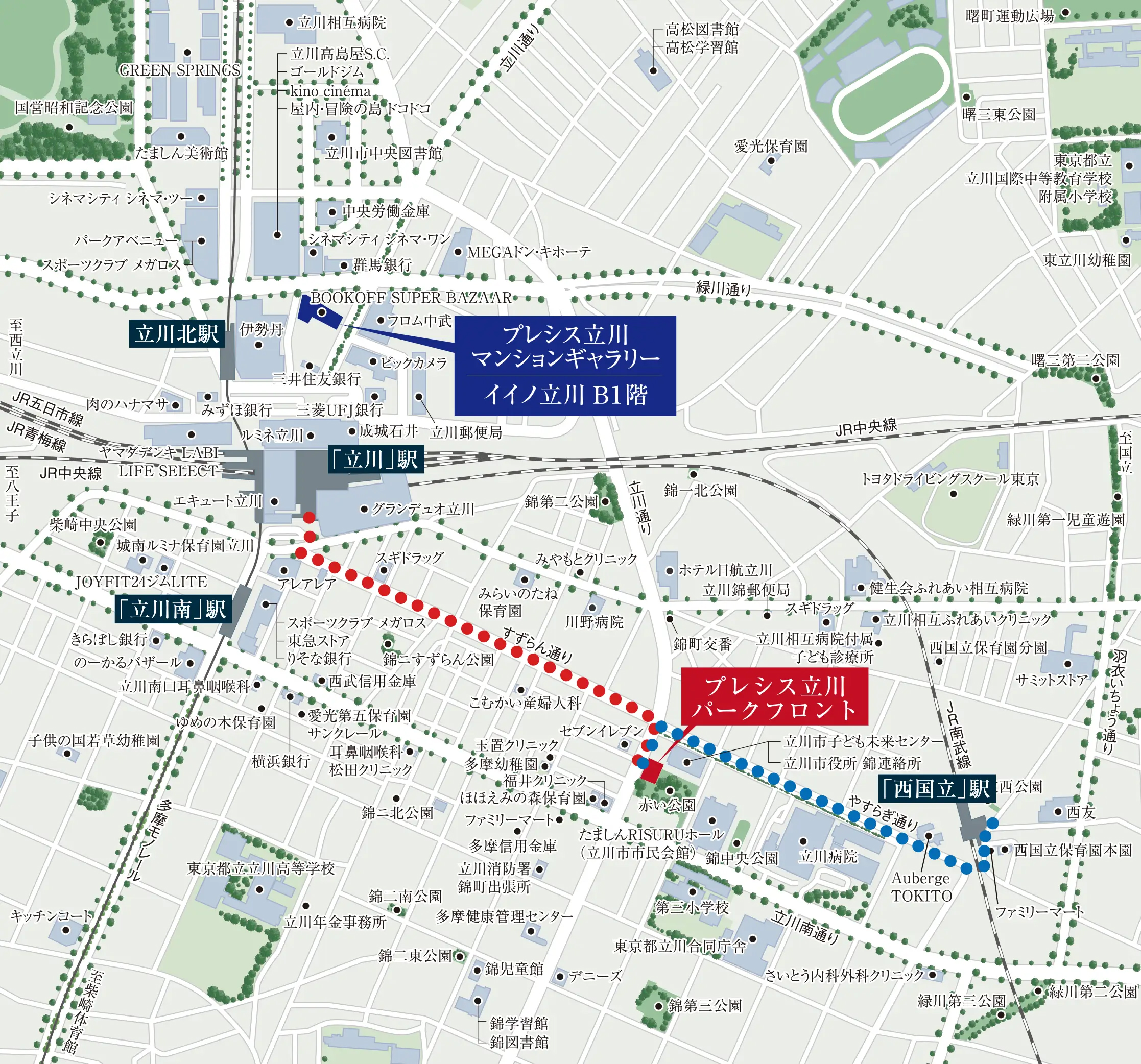 プレシス立川パークフロント：モデルルーム地図