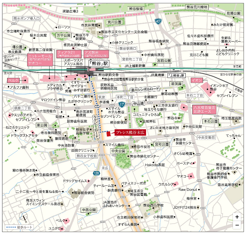 プレシス熊谷末広：案内図