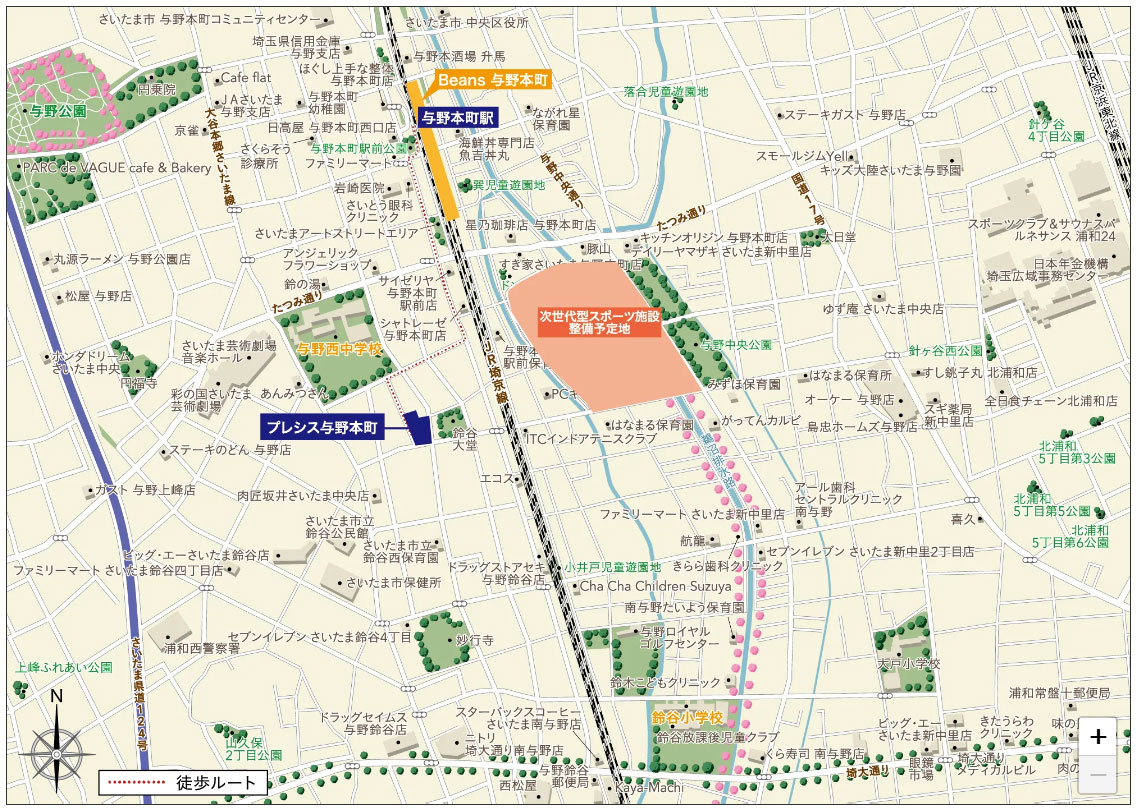 プレシス与野本町：案内図