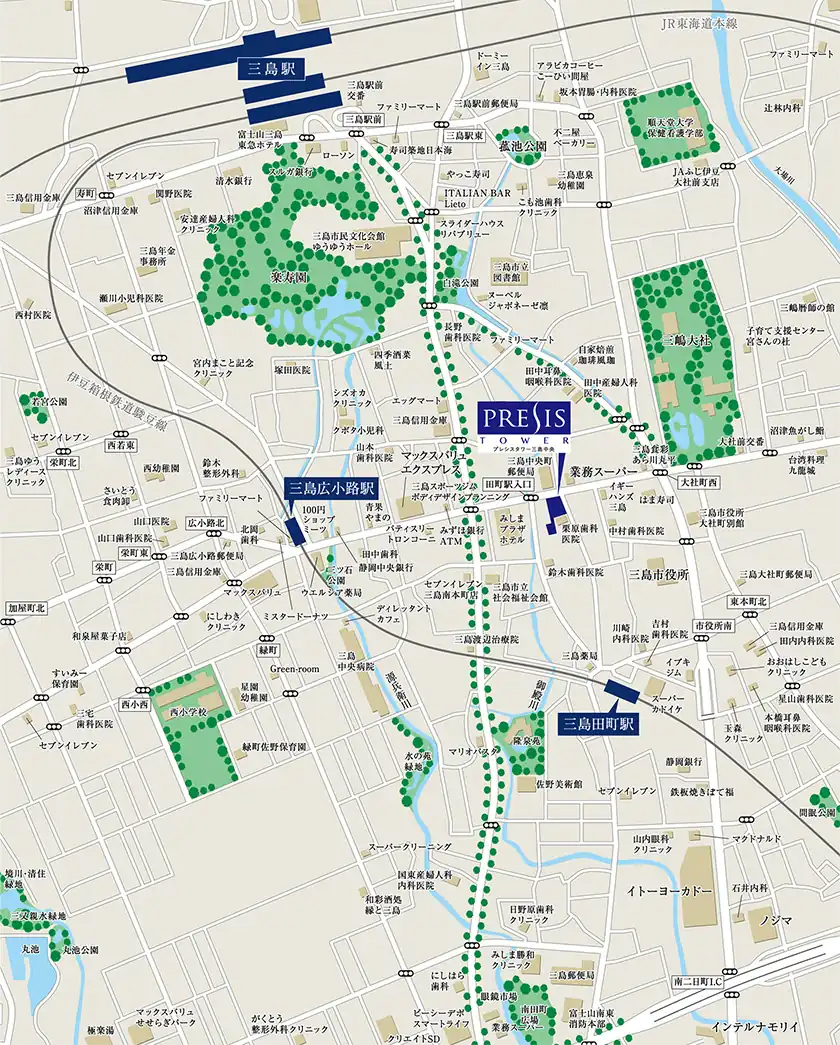 プレシスタワー三島中央：案内図