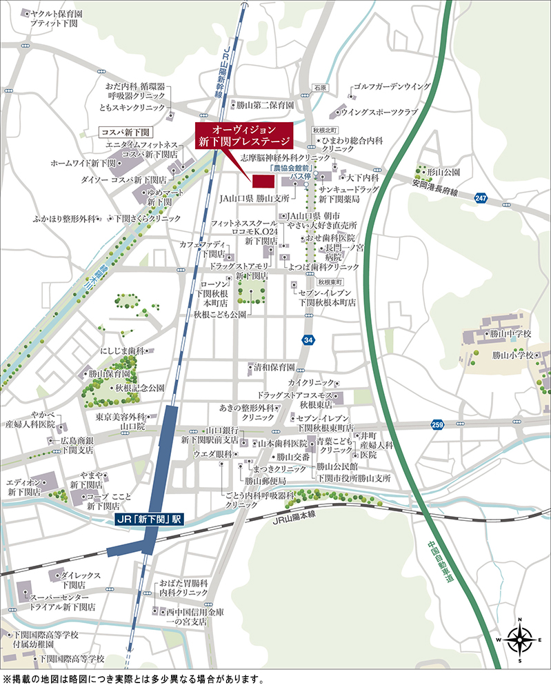 オーヴィジョン新下関プレステージ：案内図