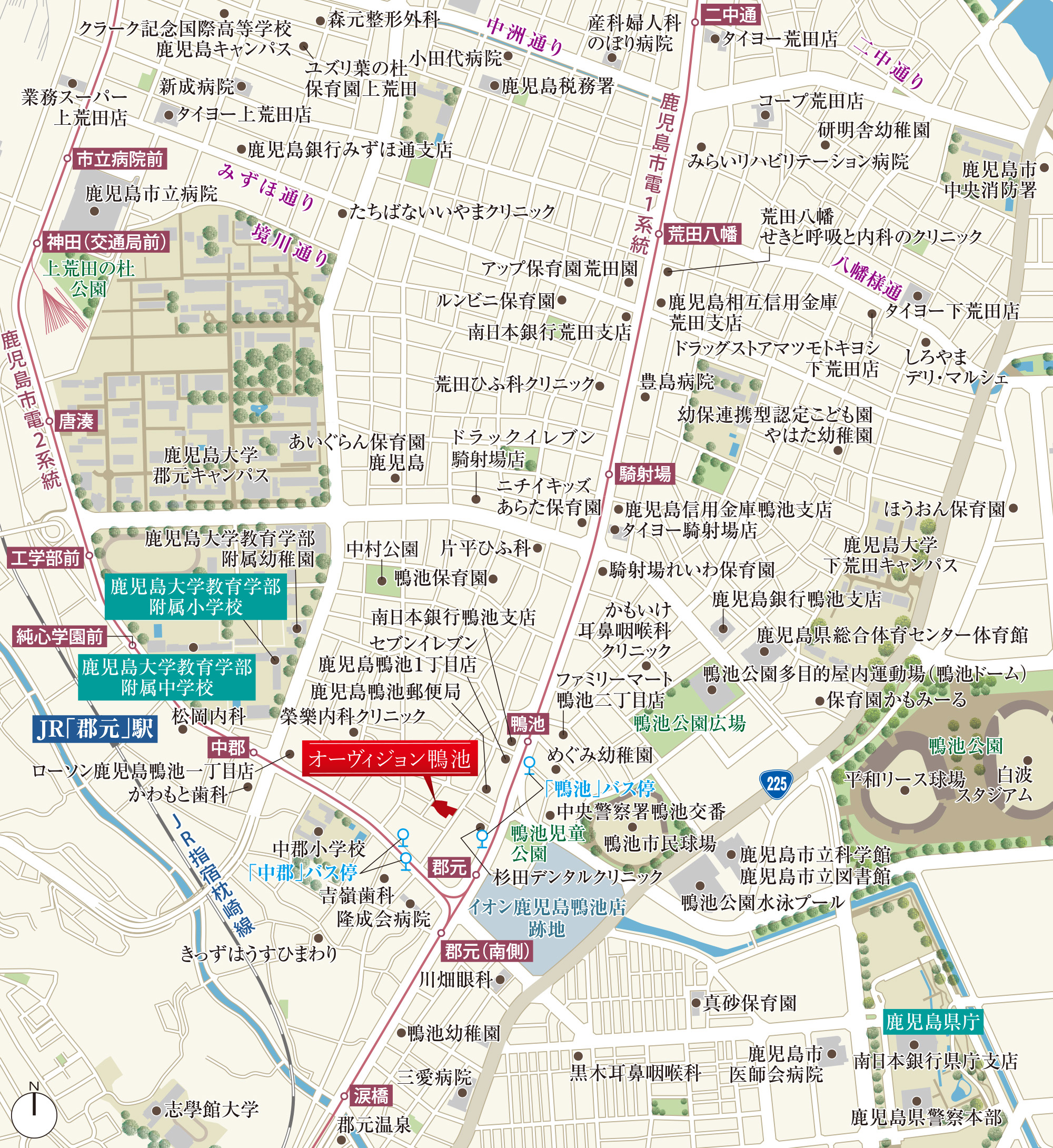 オーヴィジョン鴨池：案内図