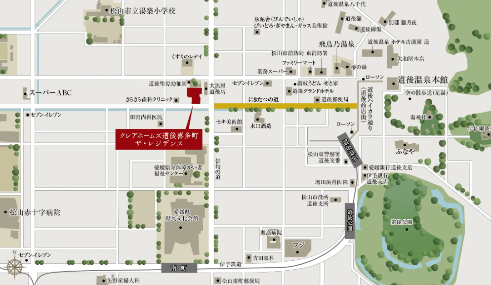 クレアホームズ道後喜多町 ザ・レジデンス：案内図