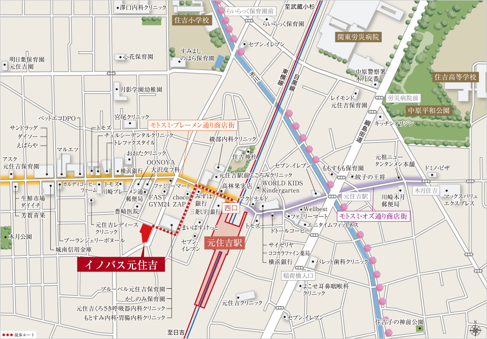 イノバス元住吉：案内図