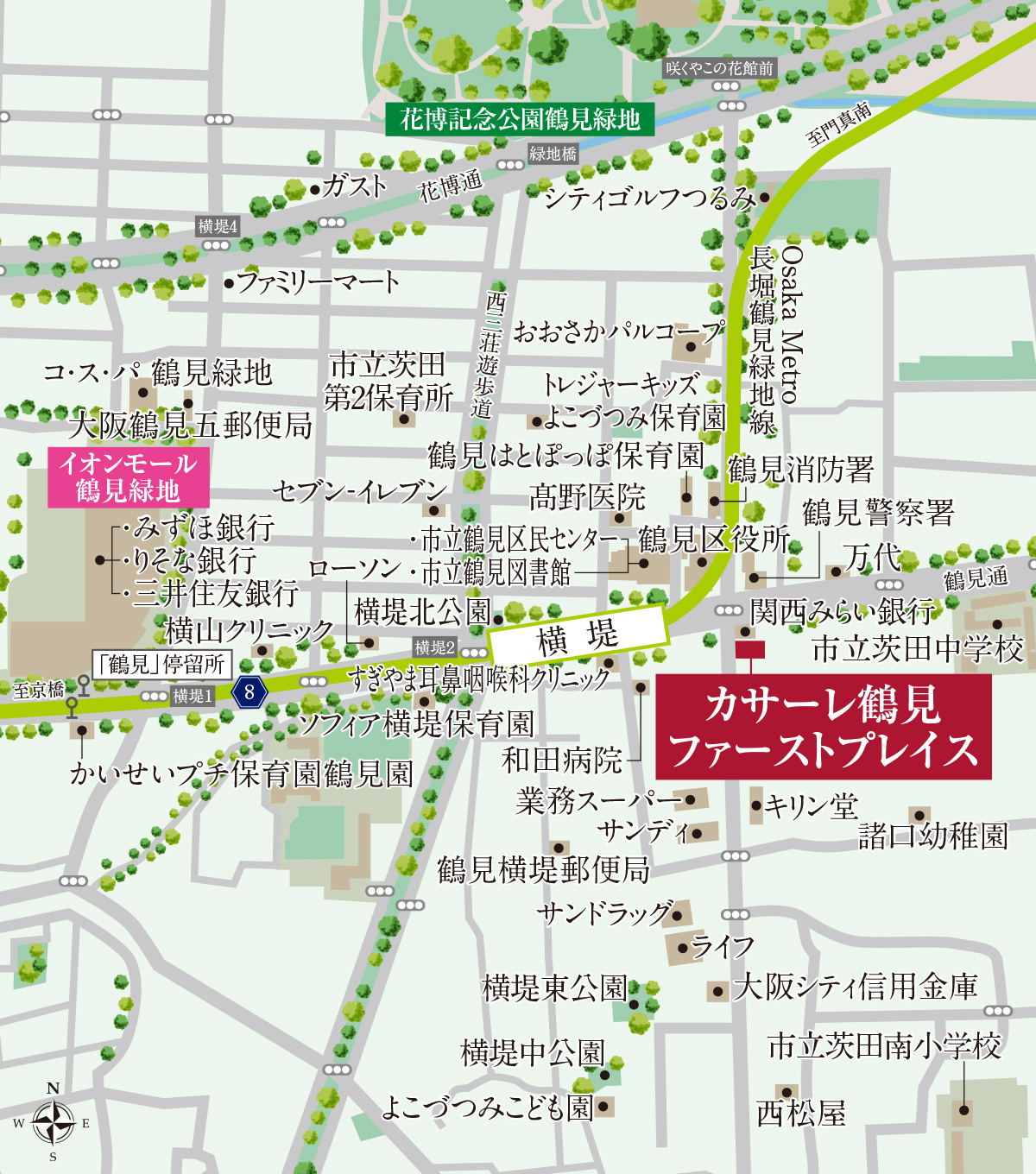 カサーレ鶴見ファーストプレイス：案内図