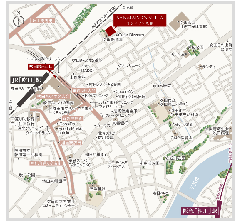 サンメゾン吹田：案内図