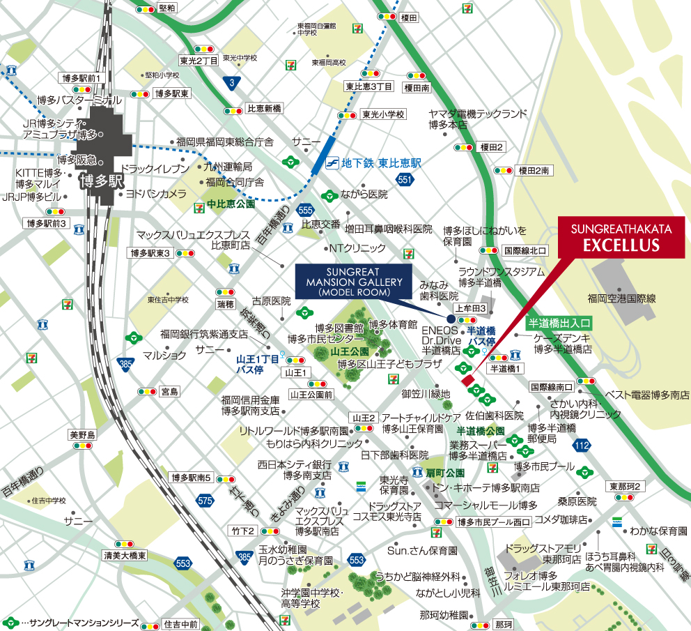 サングレート博多エクセラス：案内図