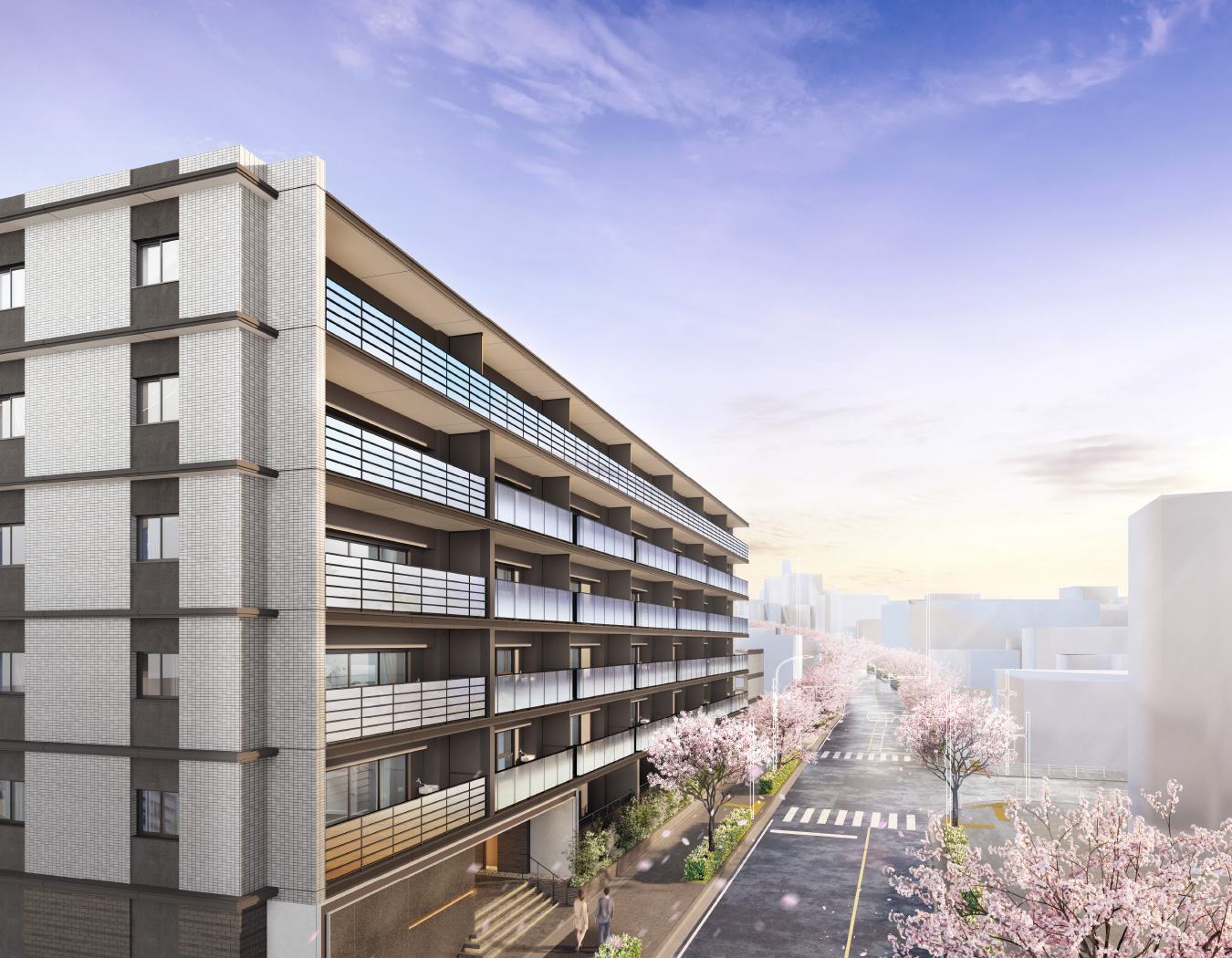 シエリア植田 桜並木と調和する優雅な建築デザインの魅力