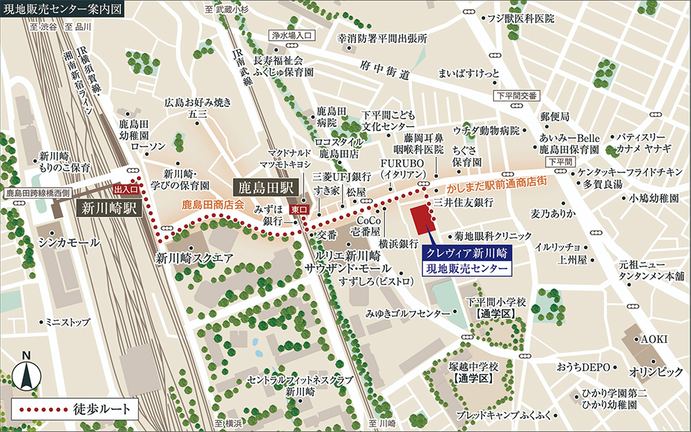クレヴィア新川崎：案内図