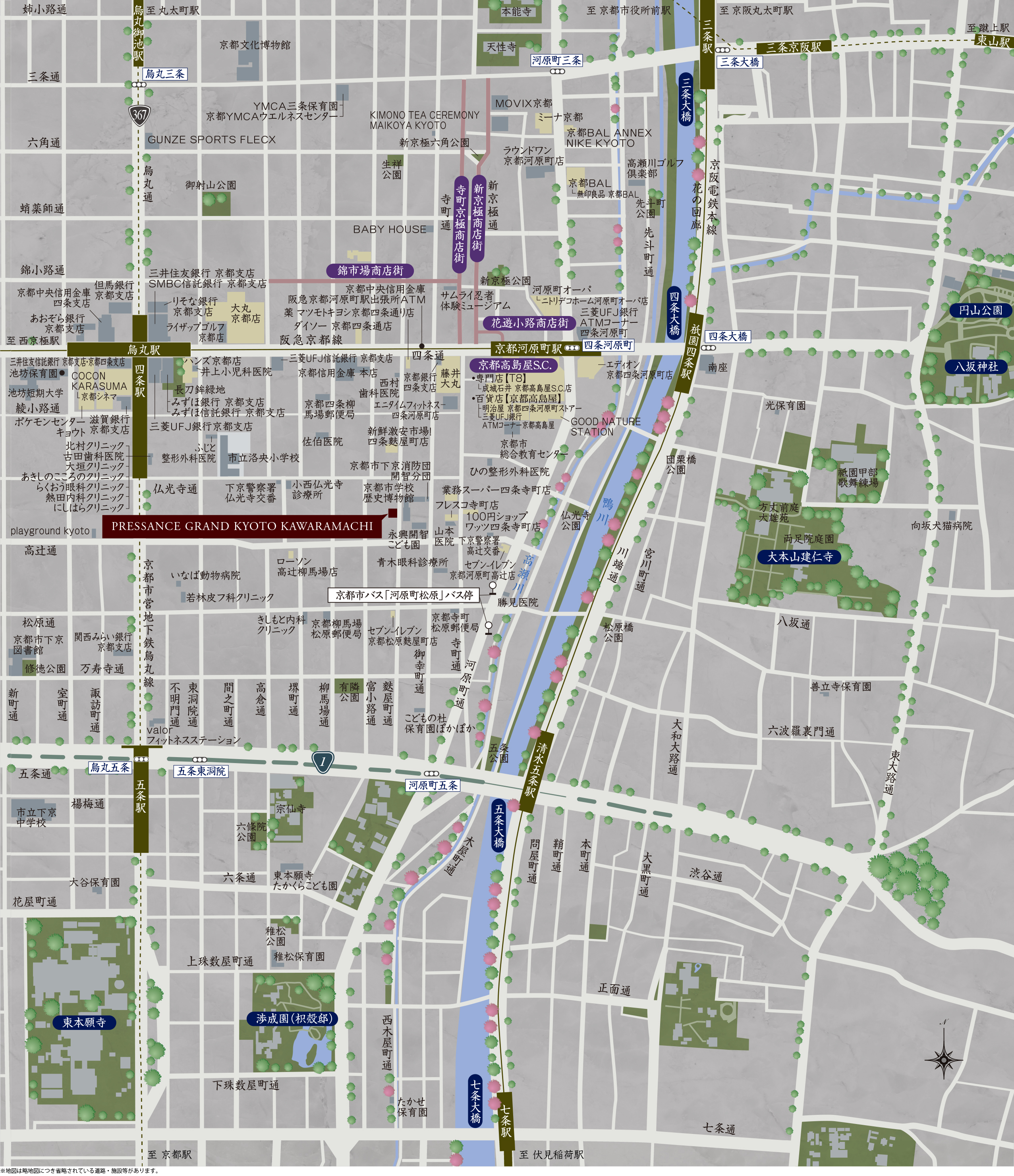 プレサンス グラン 京都河原町：案内図