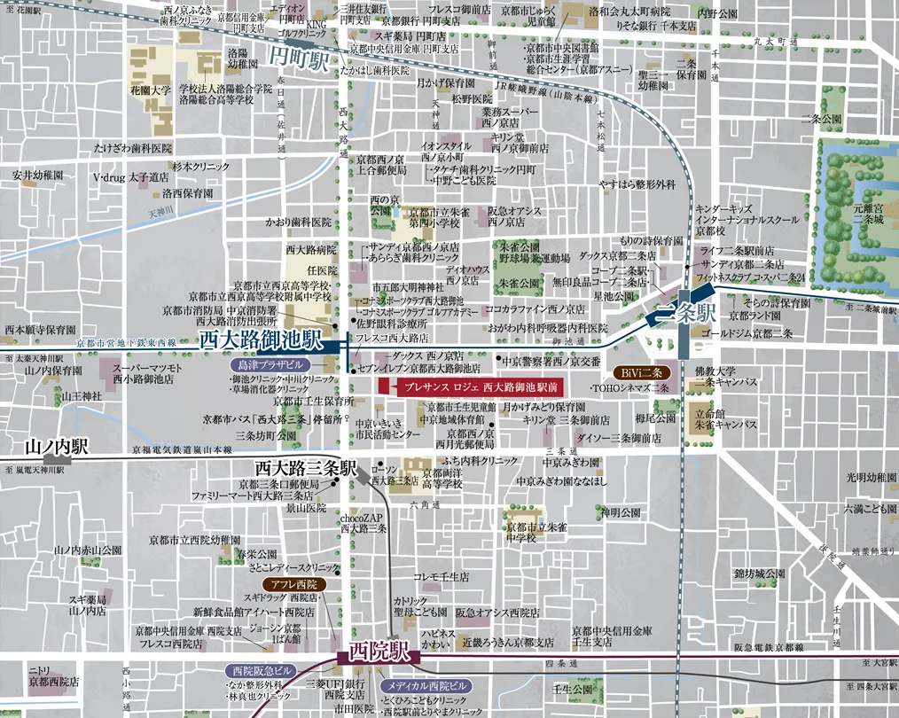 プレサンス ロジェ 西大路御池駅前：案内図