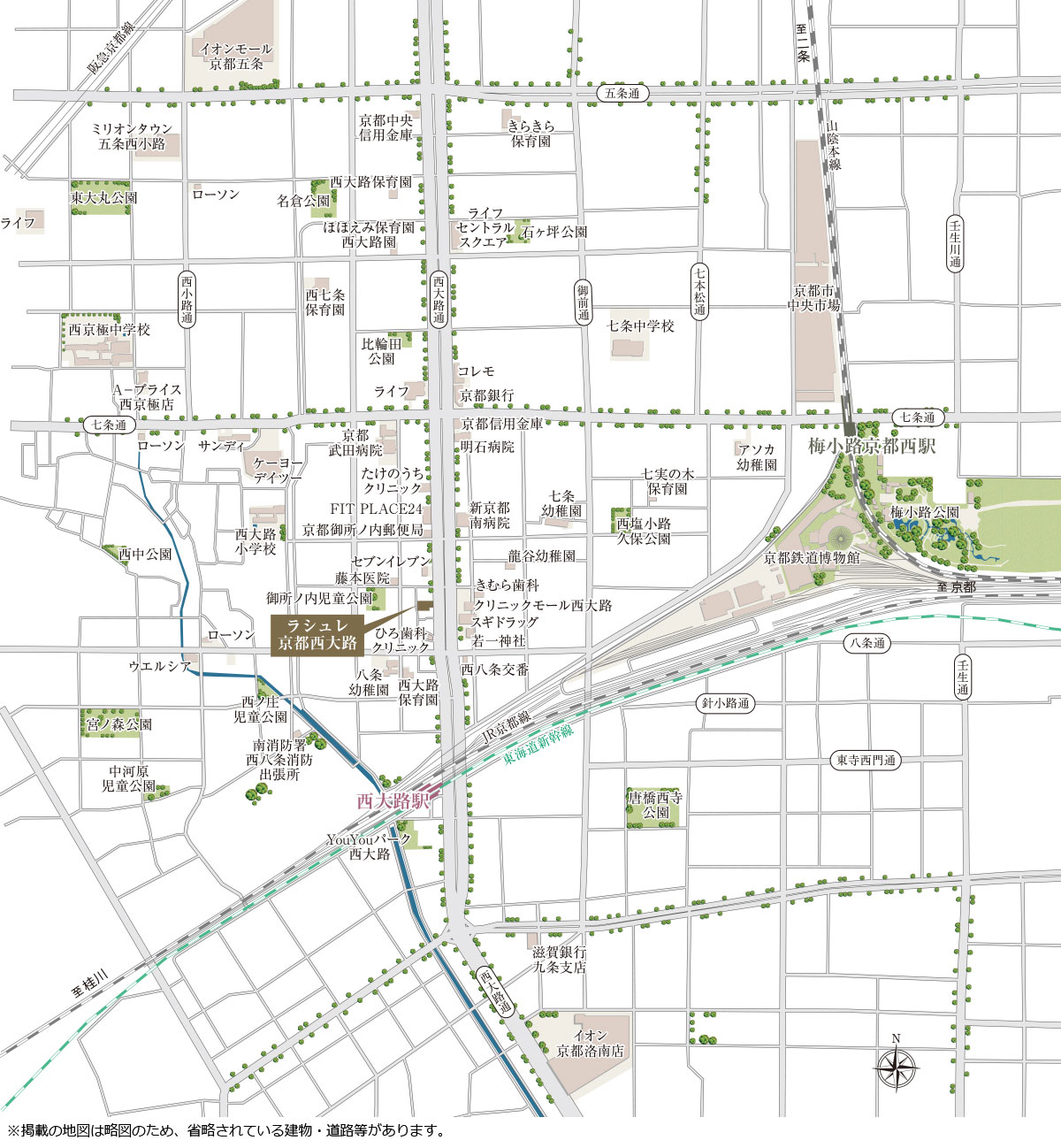 ラシュレ京都西大路：案内図