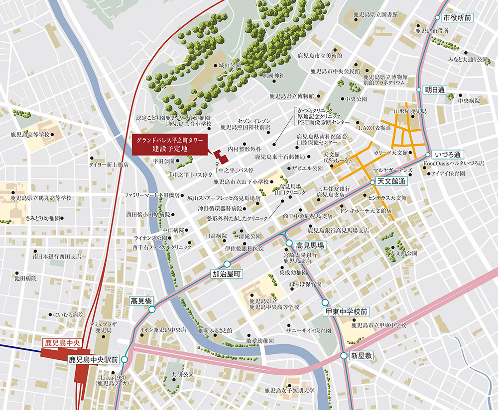 グランドパレス平之町タワー：案内図