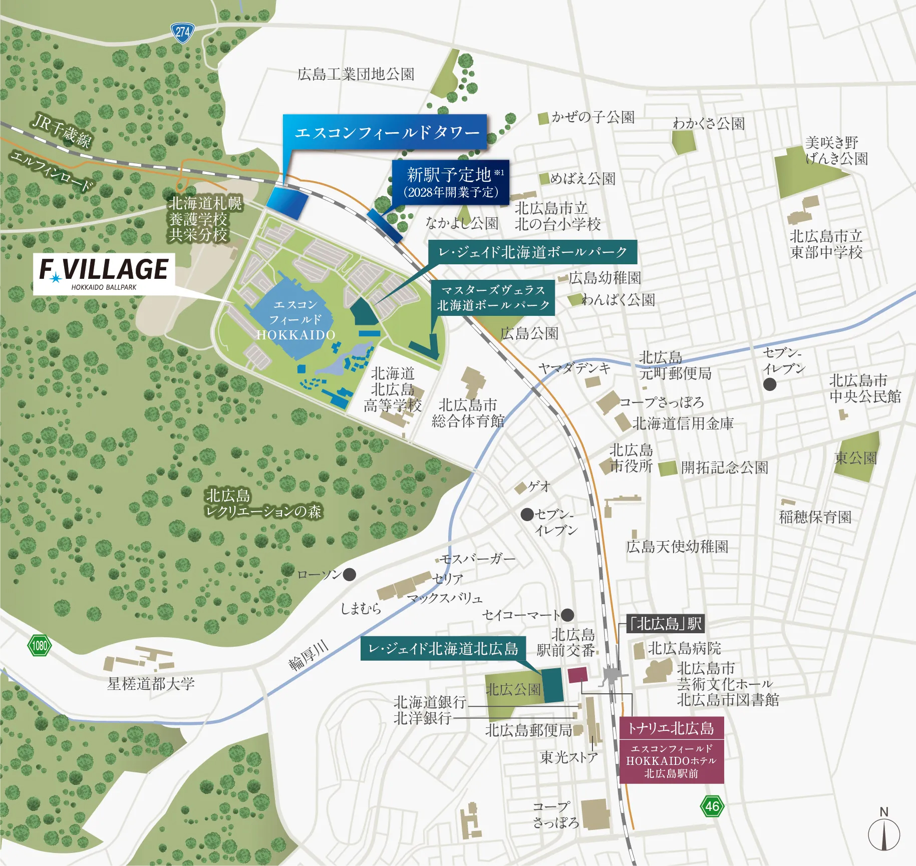エスコンフィールドタワー：案内図