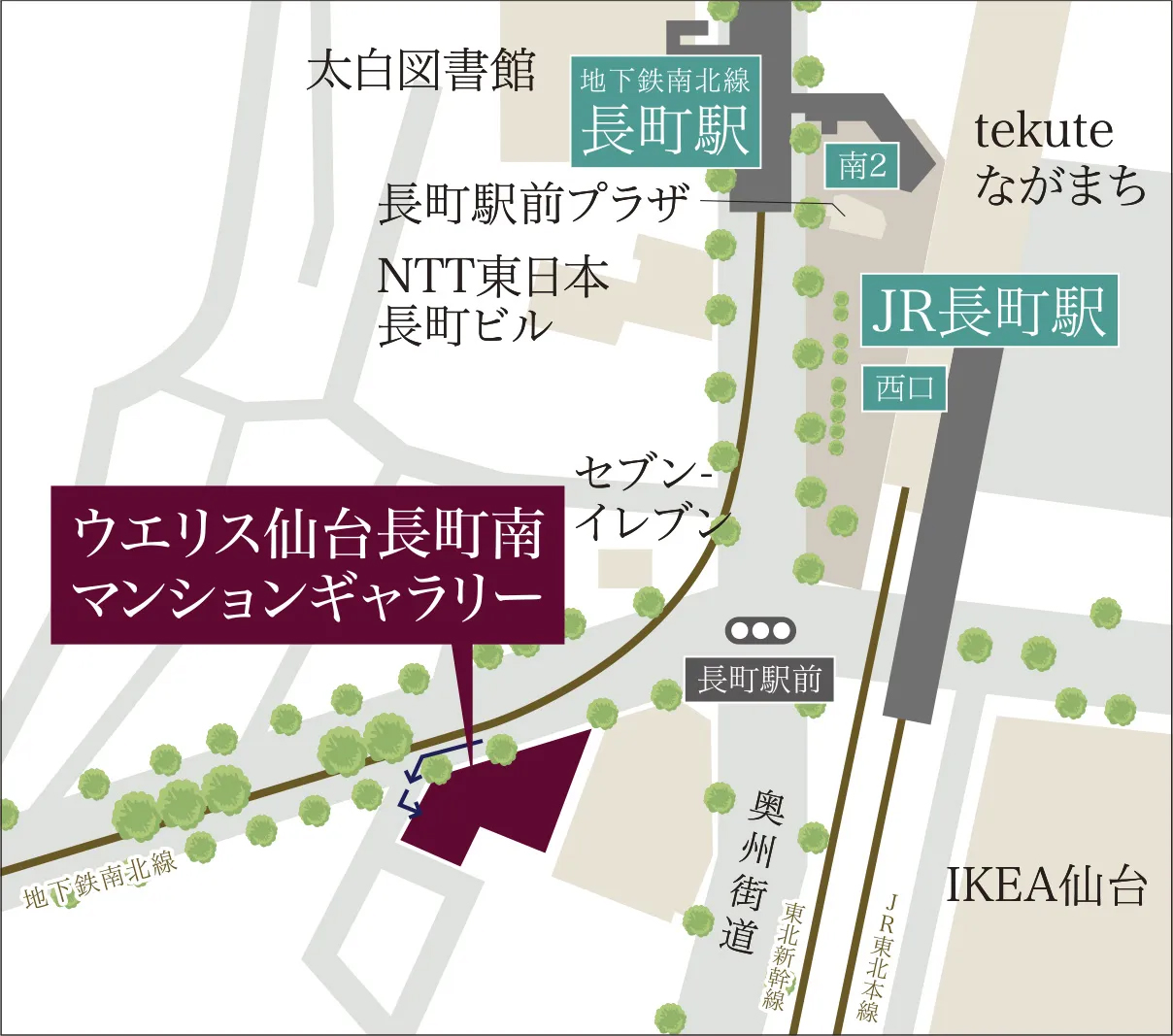 ウエリス仙台長町南：モデルルーム地図