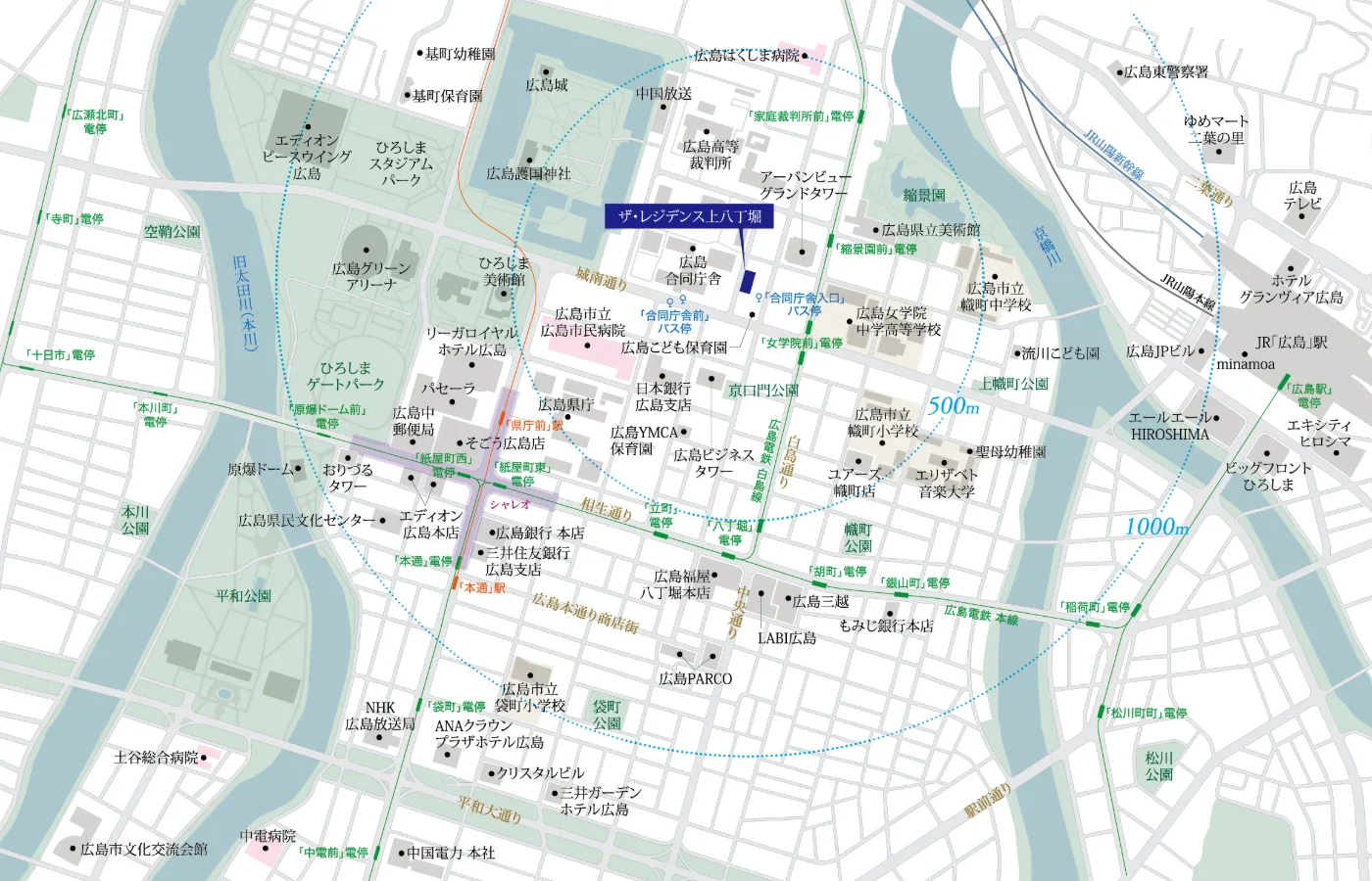 ザ・レジデンス上八丁堀：案内図