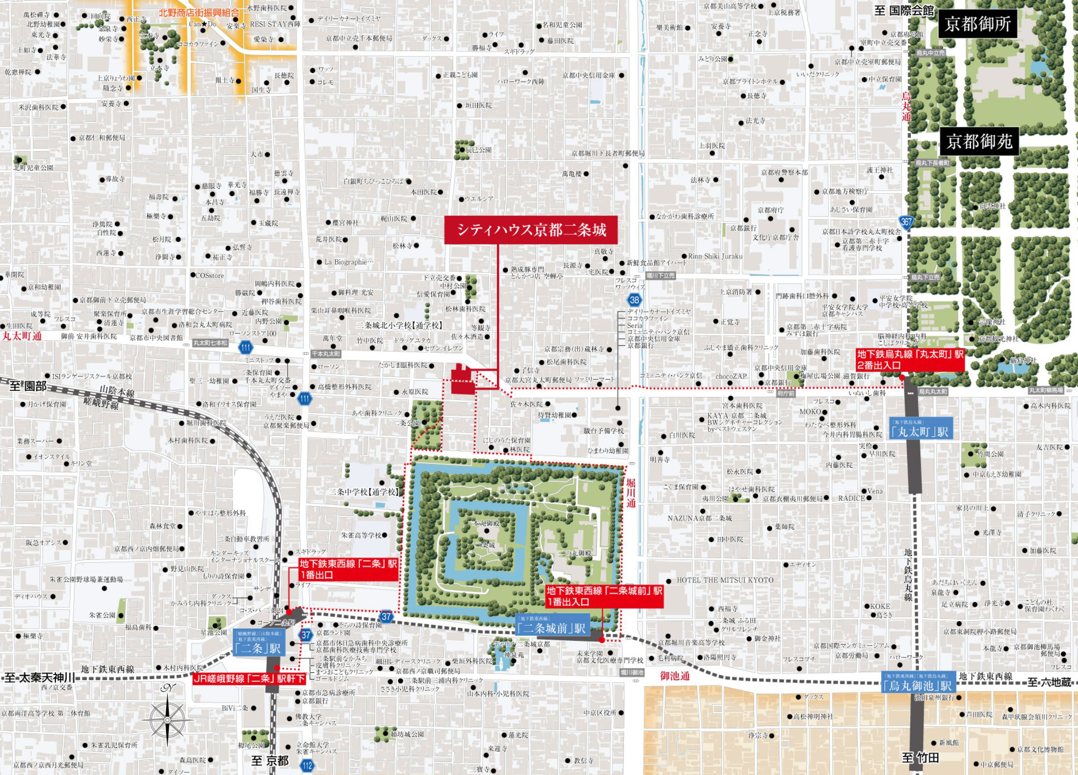 シティハウス京都二条城　南邸：案内図