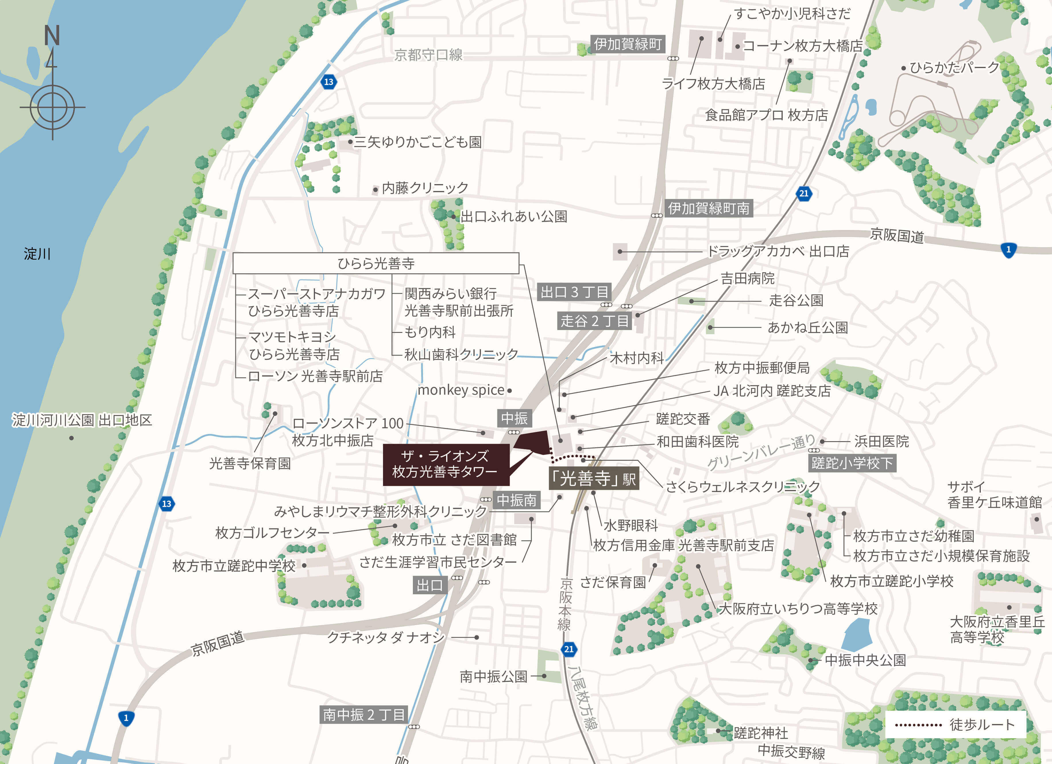 ザ・ライオンズ枚方光善寺タワー：案内図