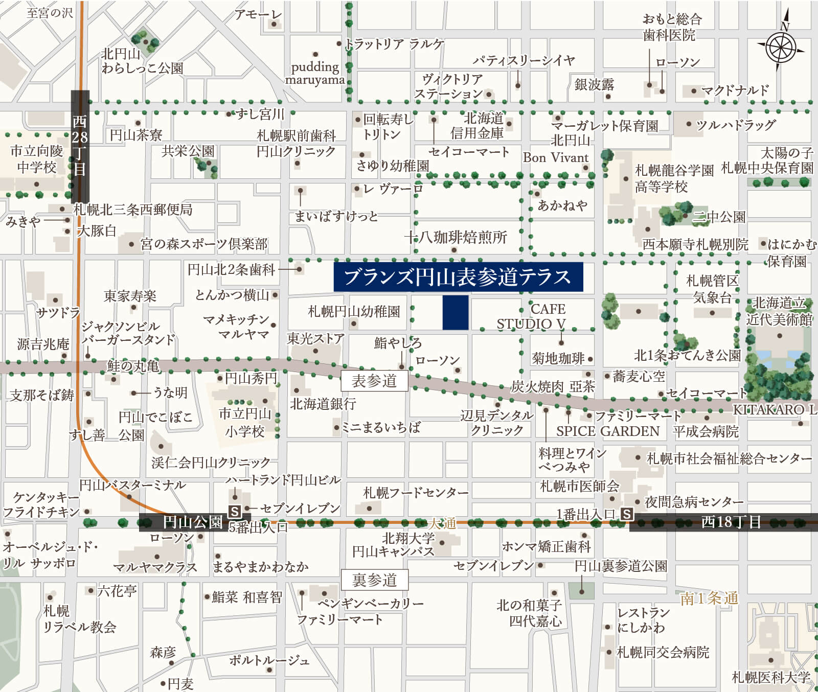 ブランズ円山表参道テラス：案内図