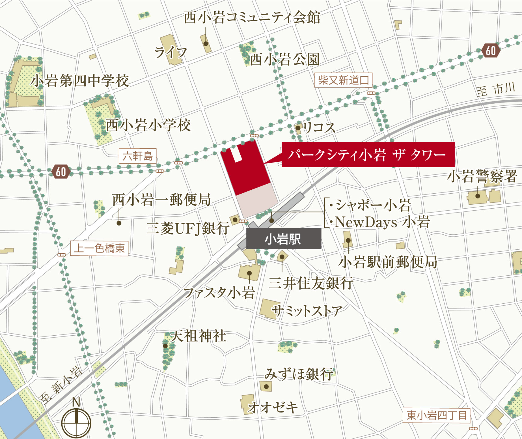 パークシティ小岩　ザ　タワー：案内図