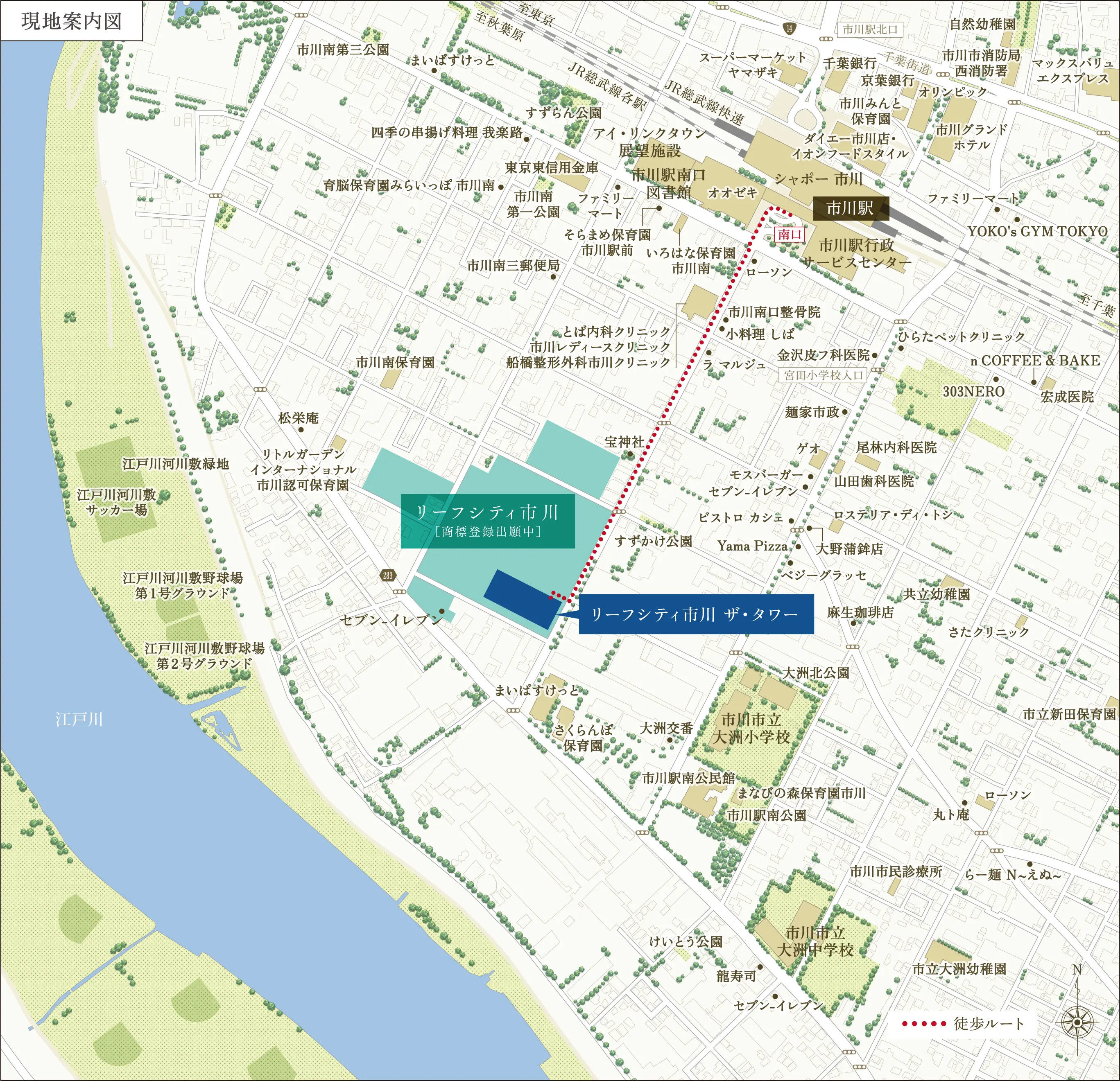 リーフシティ市川　ザ・タワー：案内図